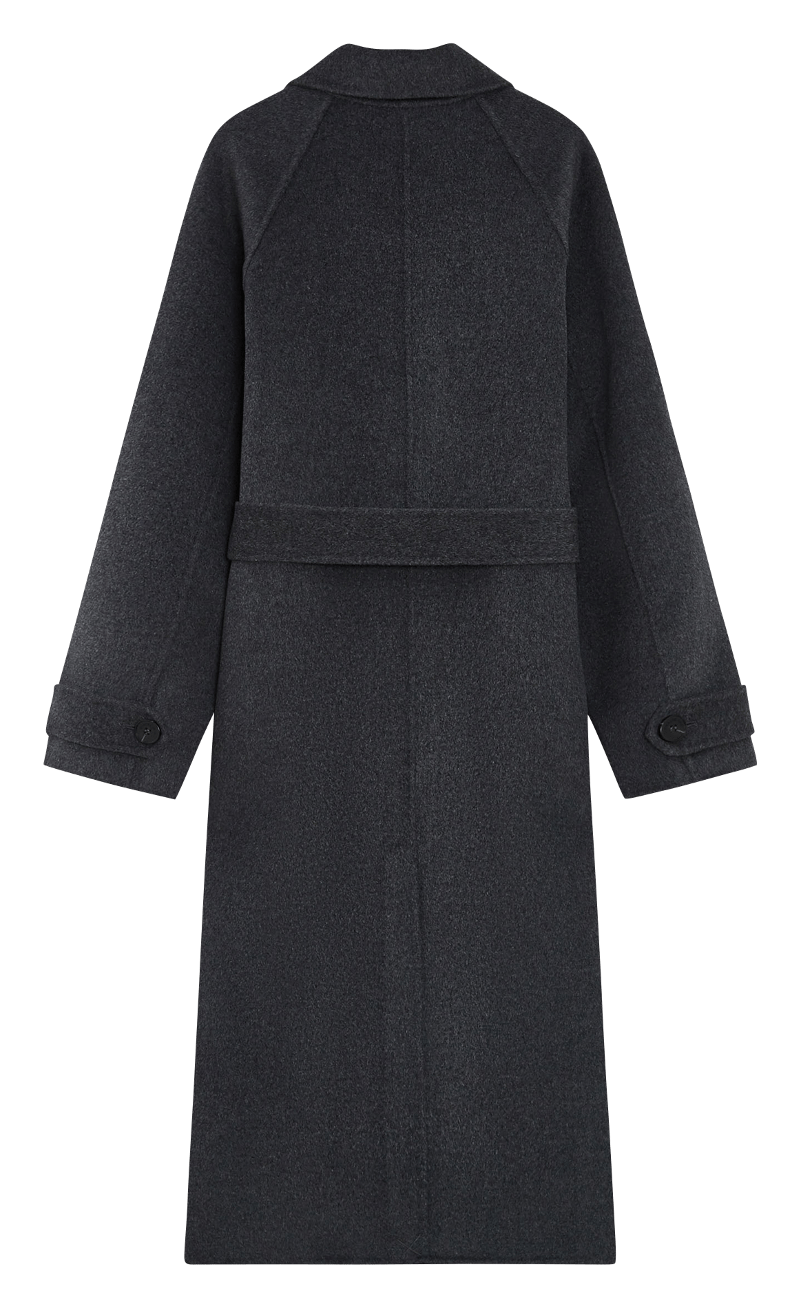 Manteau long ceinturée en laine mélangée  | Noir GRACE ET MILA Femme