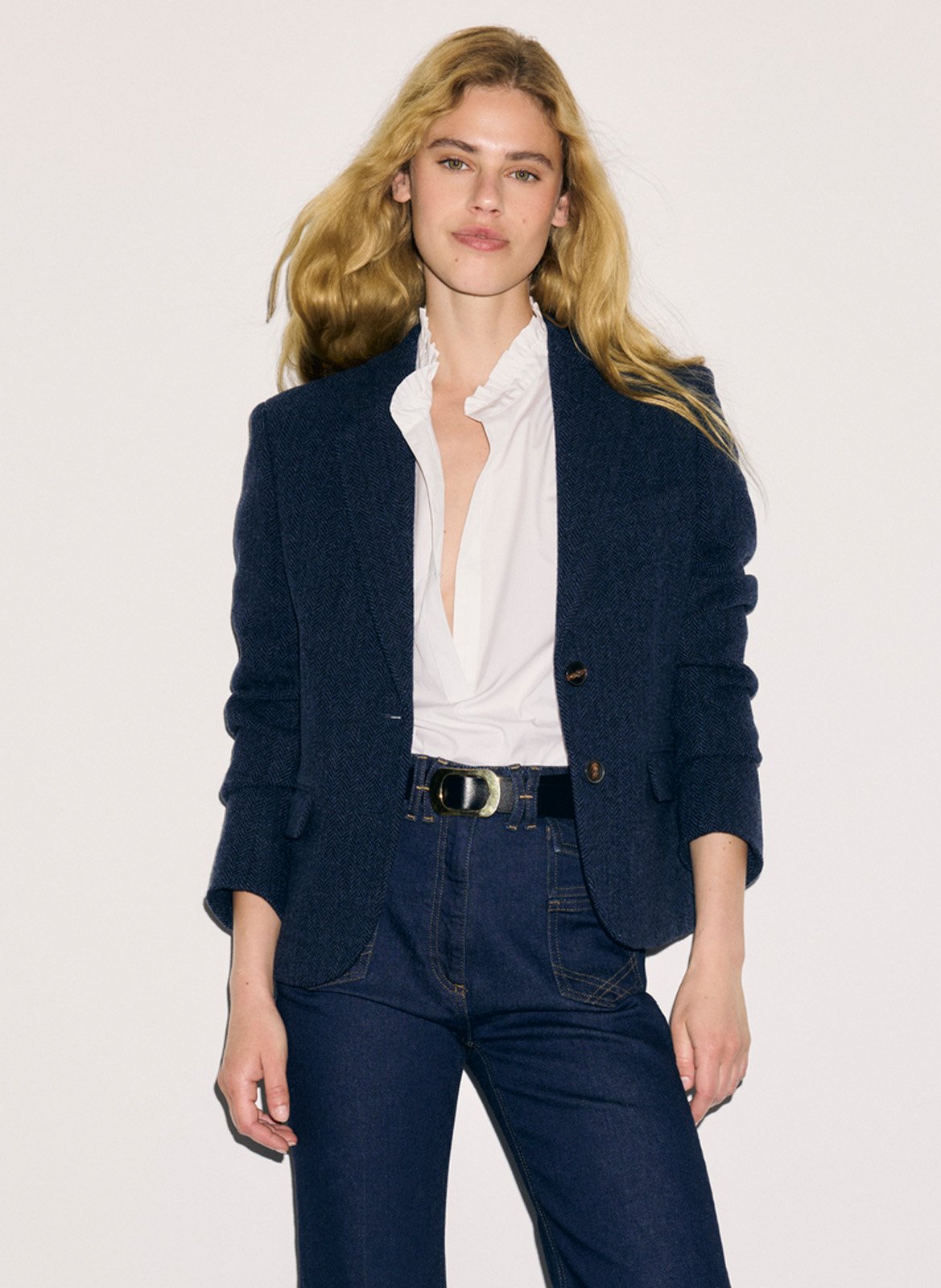 Blazer van zuivere wol GERARD DAREL Blauw