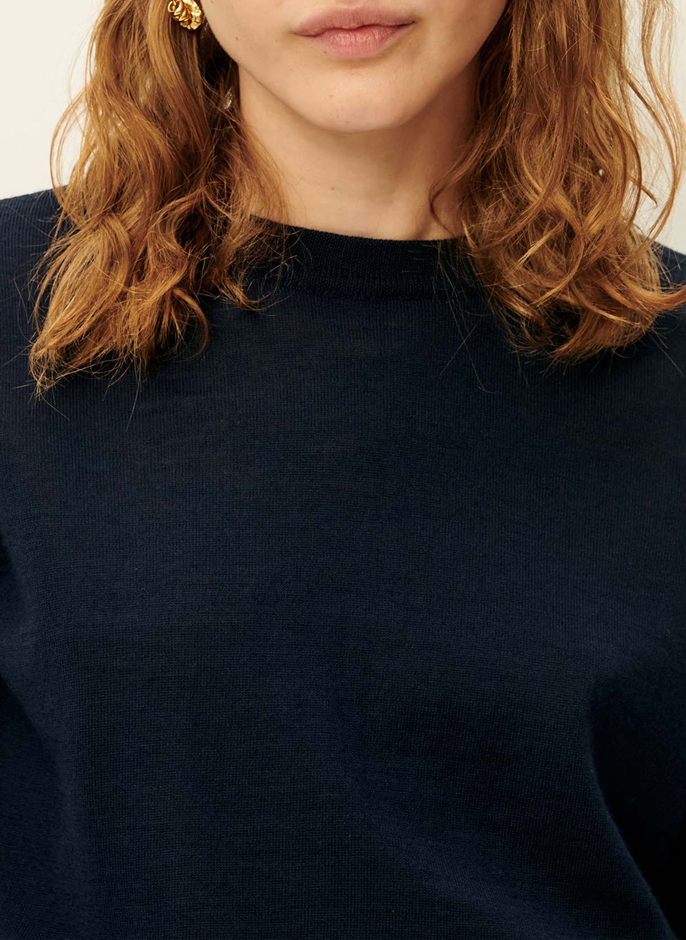 Abidjan wool round-neck sweater SESSUN Blue