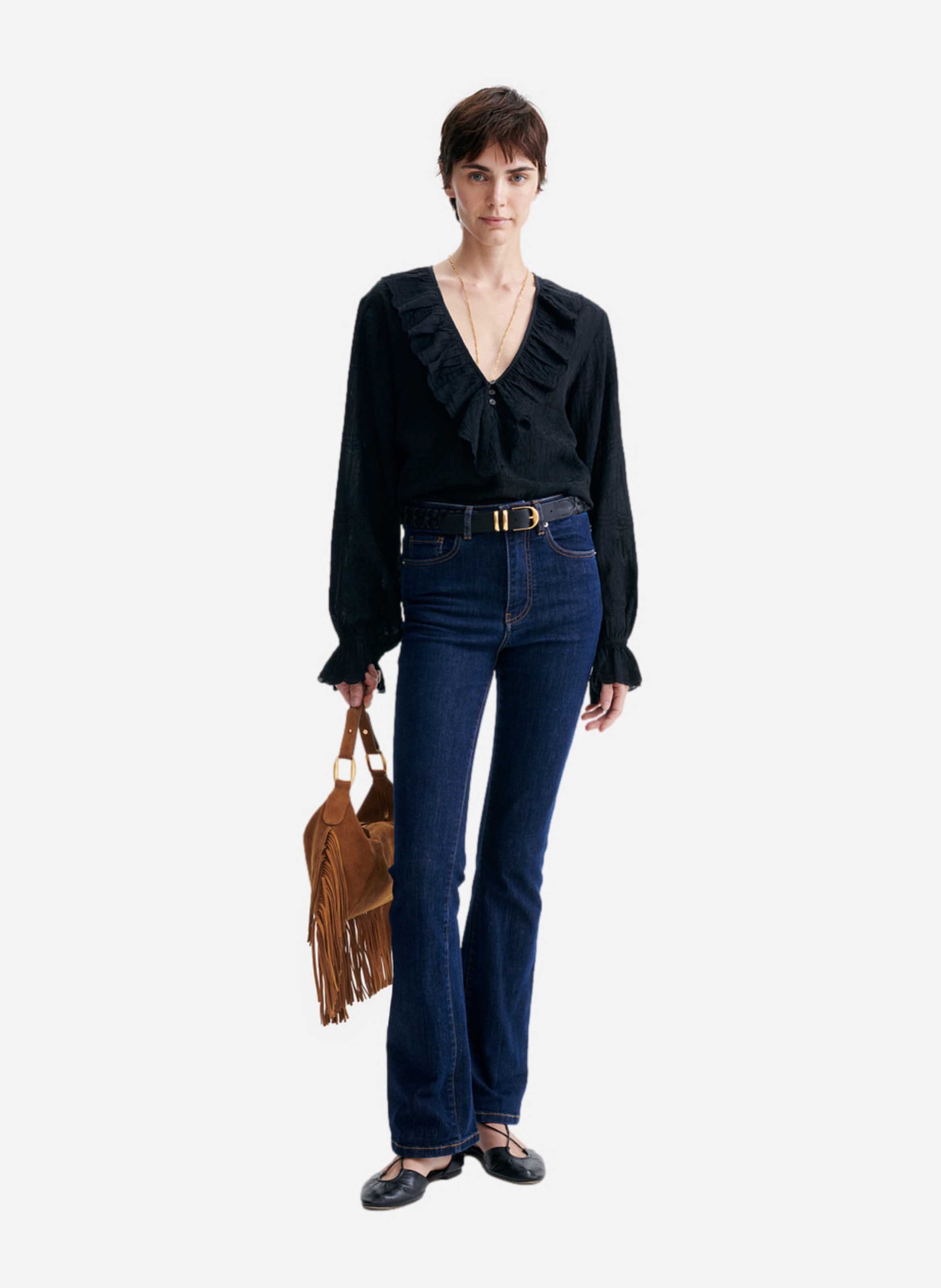 Blouse met V-hals | Zwart VANESSA BRUNO Dames