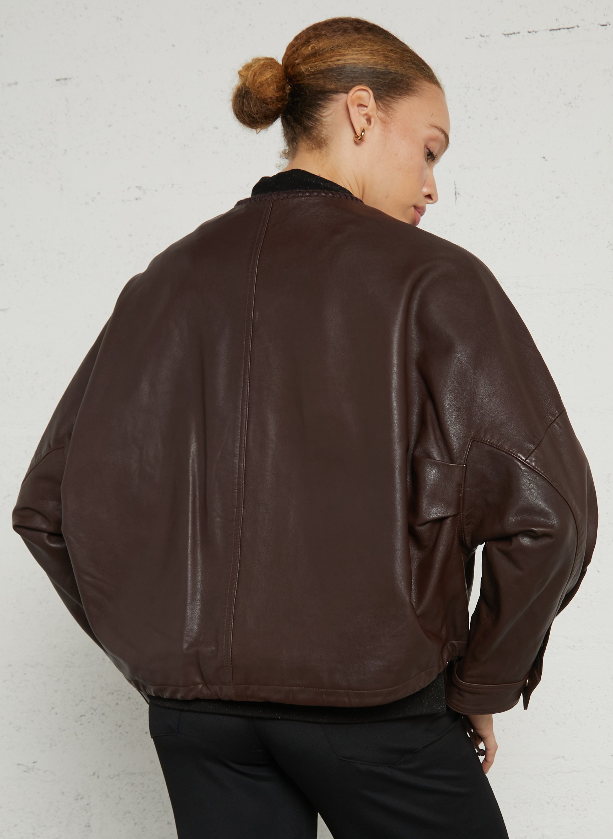 Oversized leren jas MOMONI Bruin