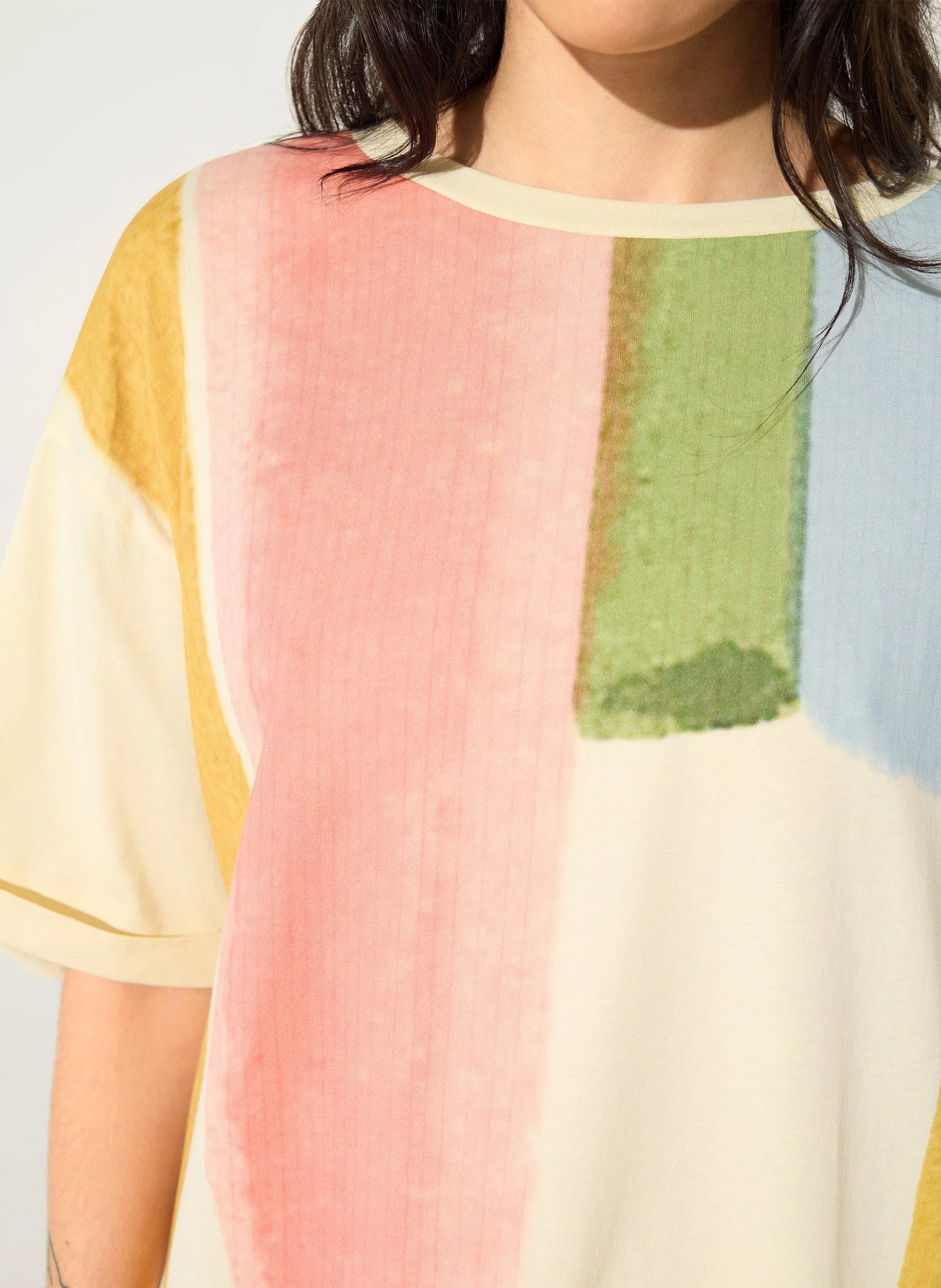 Bedrucktes Longsleeve aus Bio-Baumwolle COTELAC ACOTE Beige