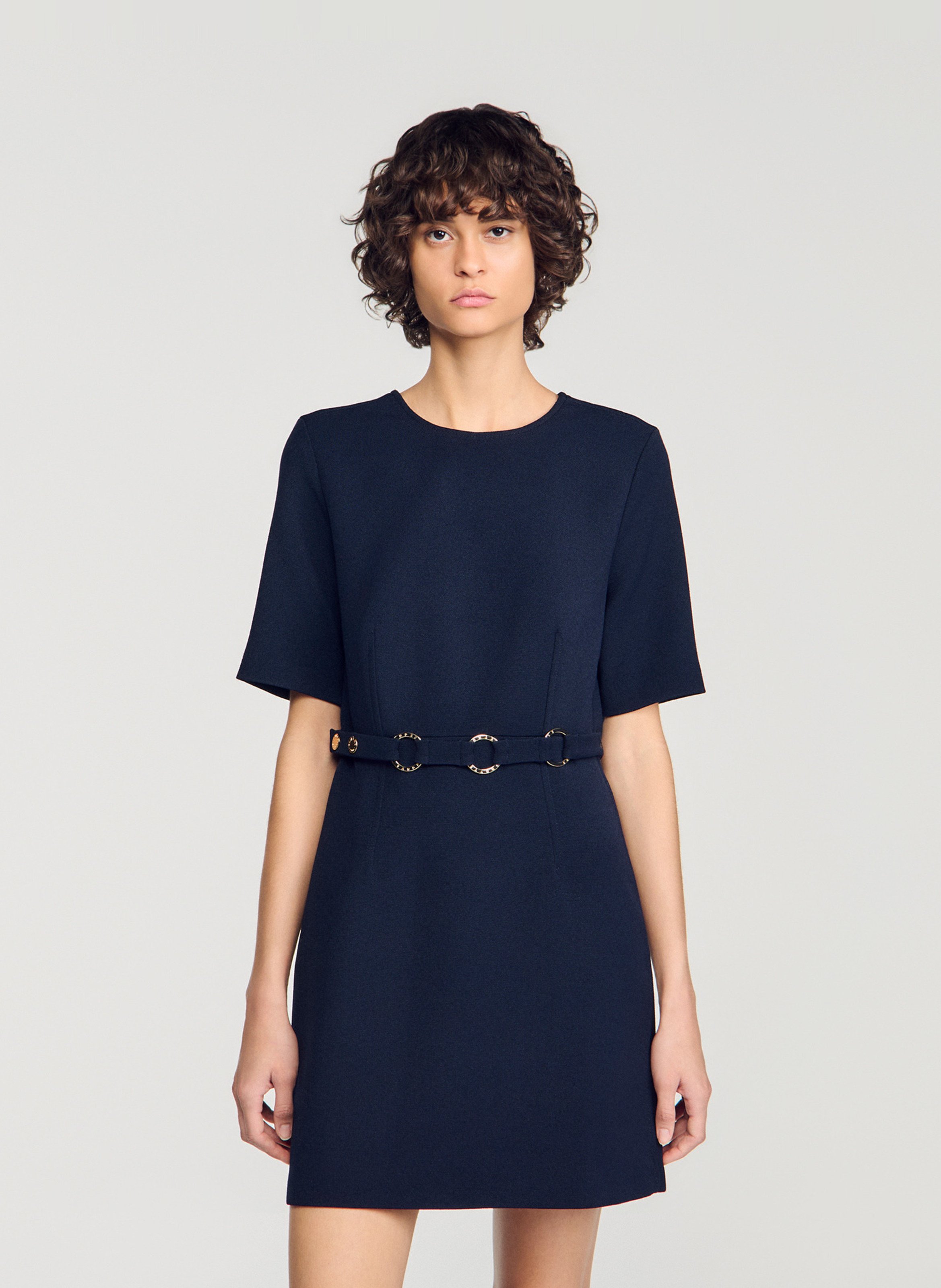 Korte, gerende jurk SANDRO Blauw