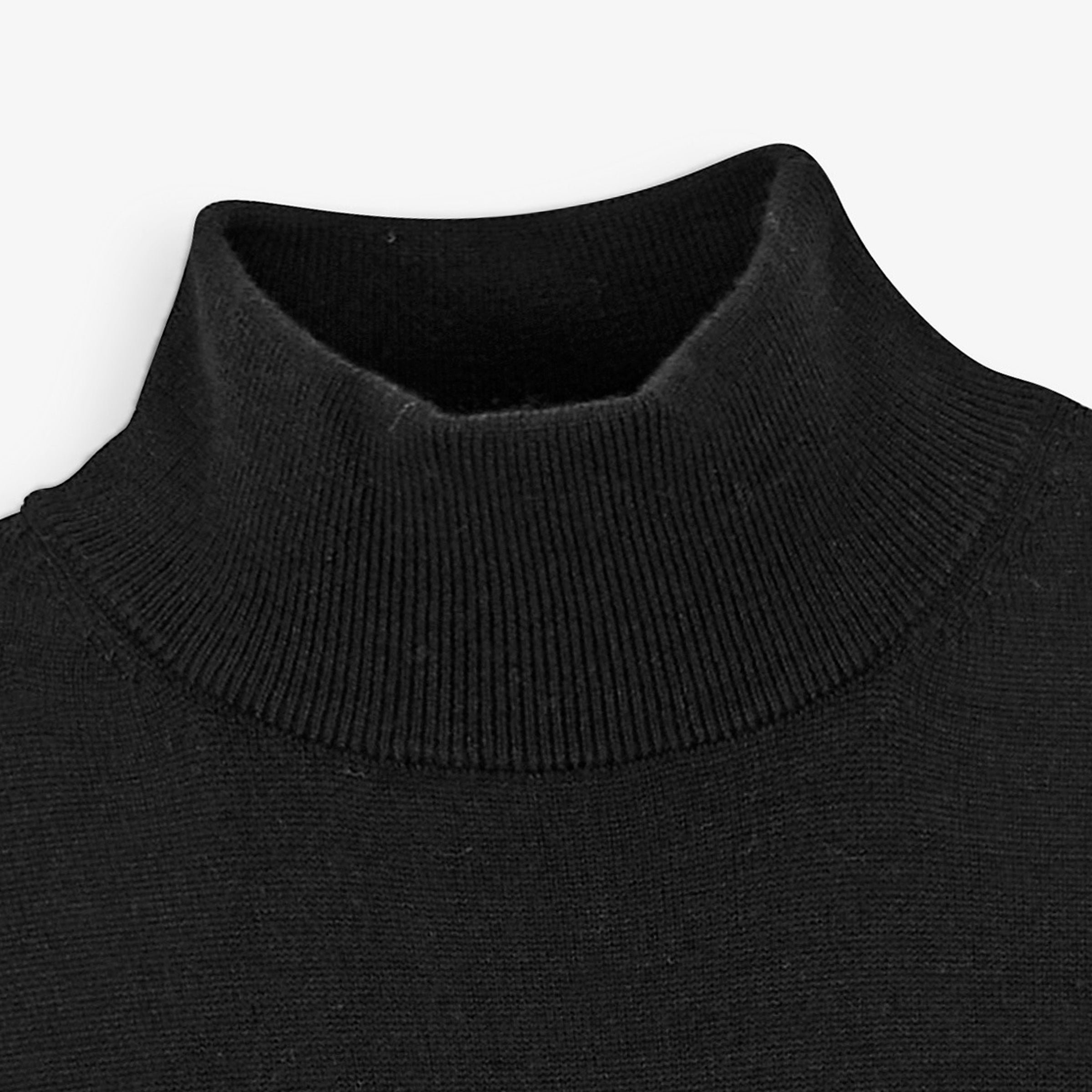 Pull MASSIA Essentiel black high-neck sweater SERGE BLANCO Black