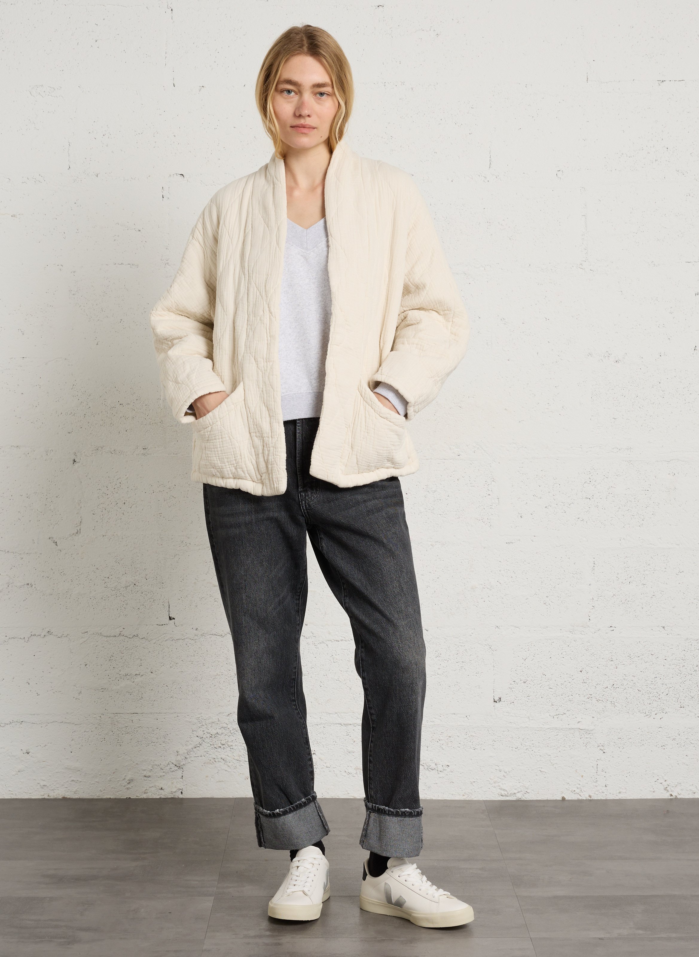 Oversize Steppjacke aus Baumwolle AOKYANOS Beige