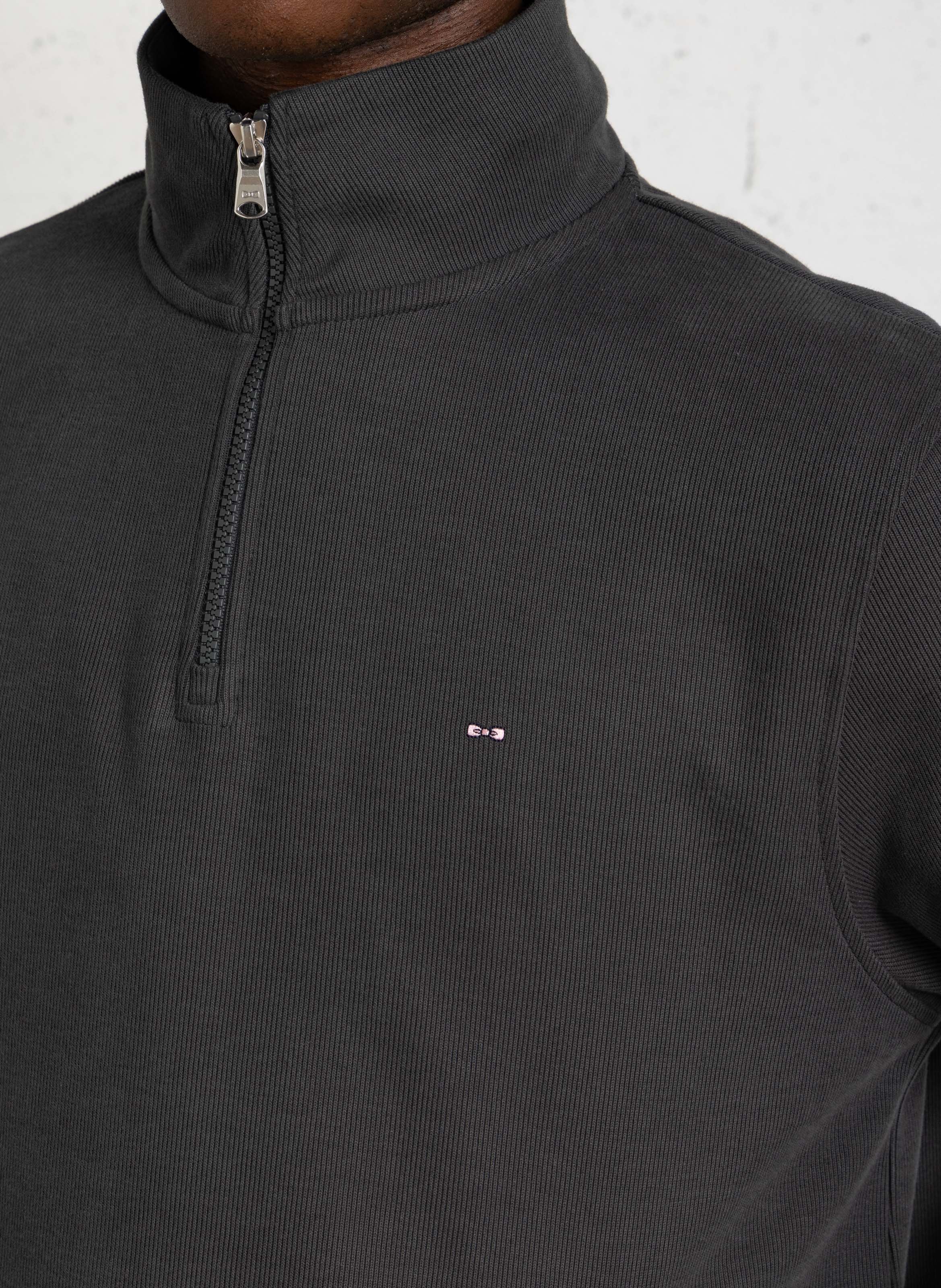 Straight sweatshirt with trucker collar EDEN PARK Khaki