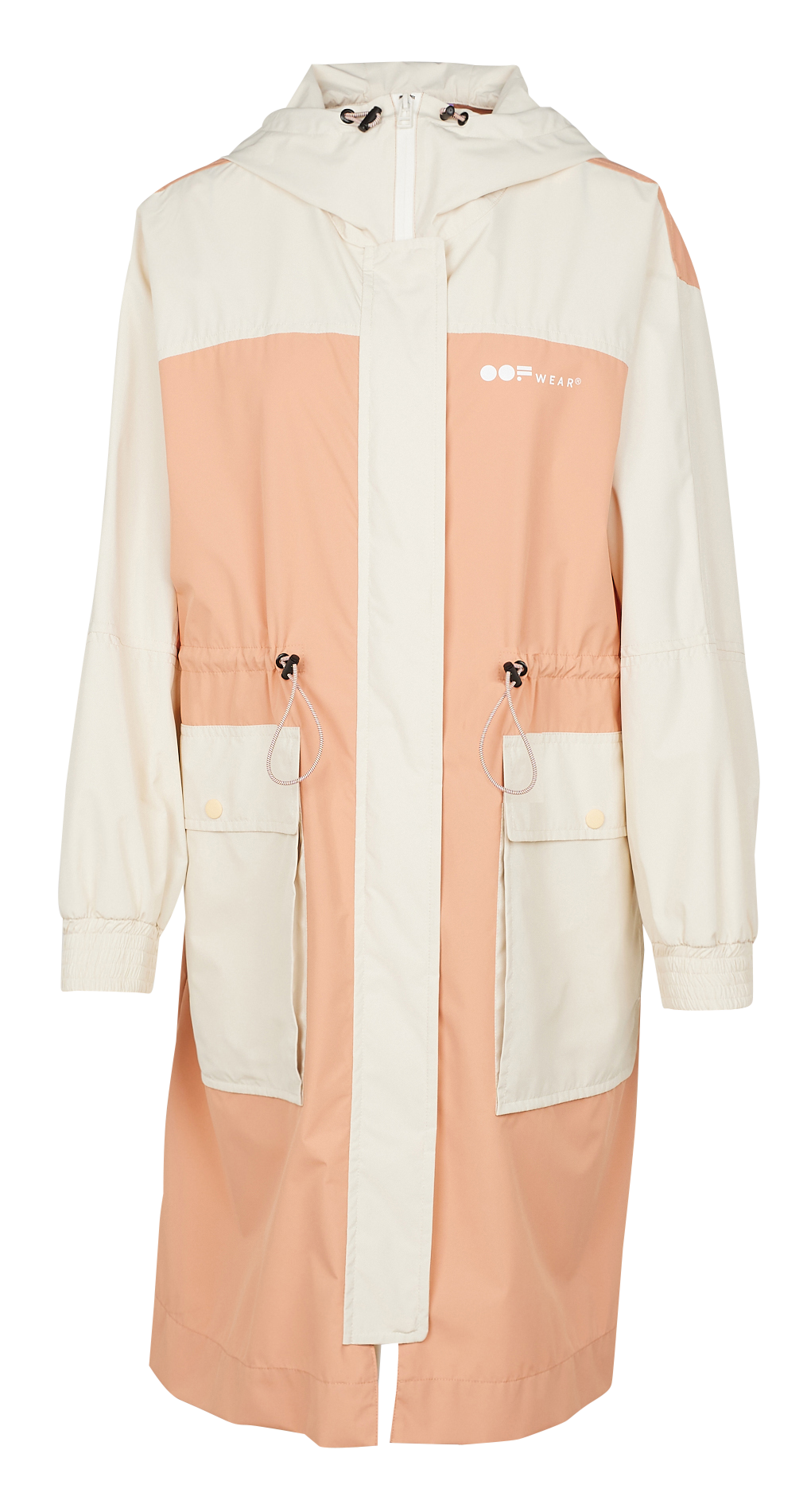 Long hooded windbreaker Multicolored