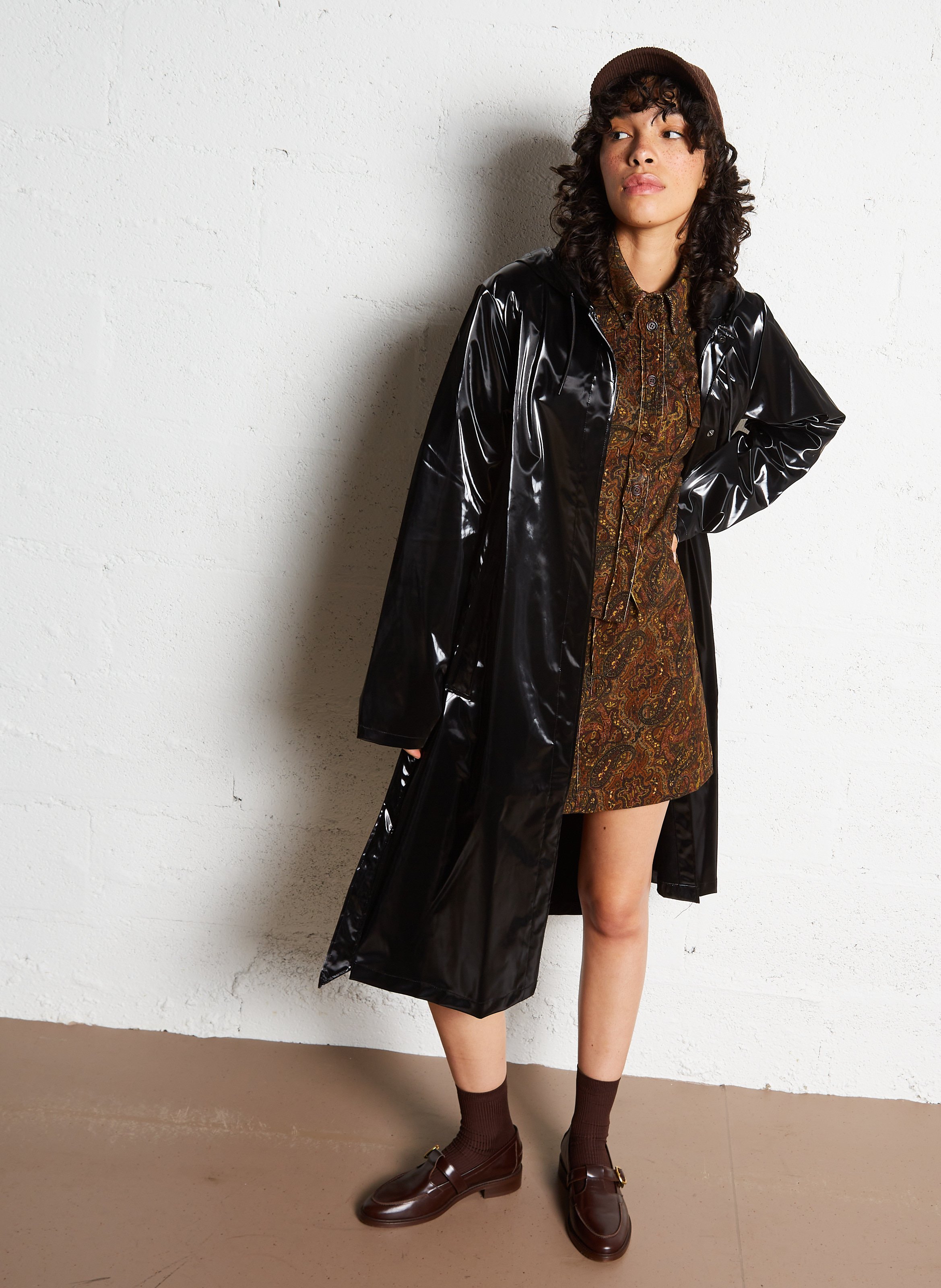 Korte corduroy blouse met print SUZIE WINKLE Bruin