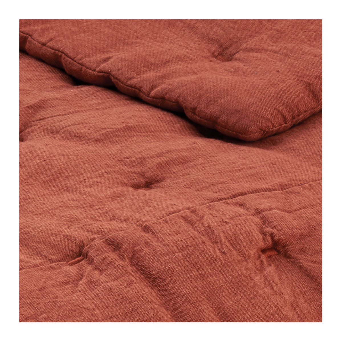 Couvre-lit chloé en lin lavé - 230 x 180 cm - orange brûlé BLANC D'IVOIRE Orange