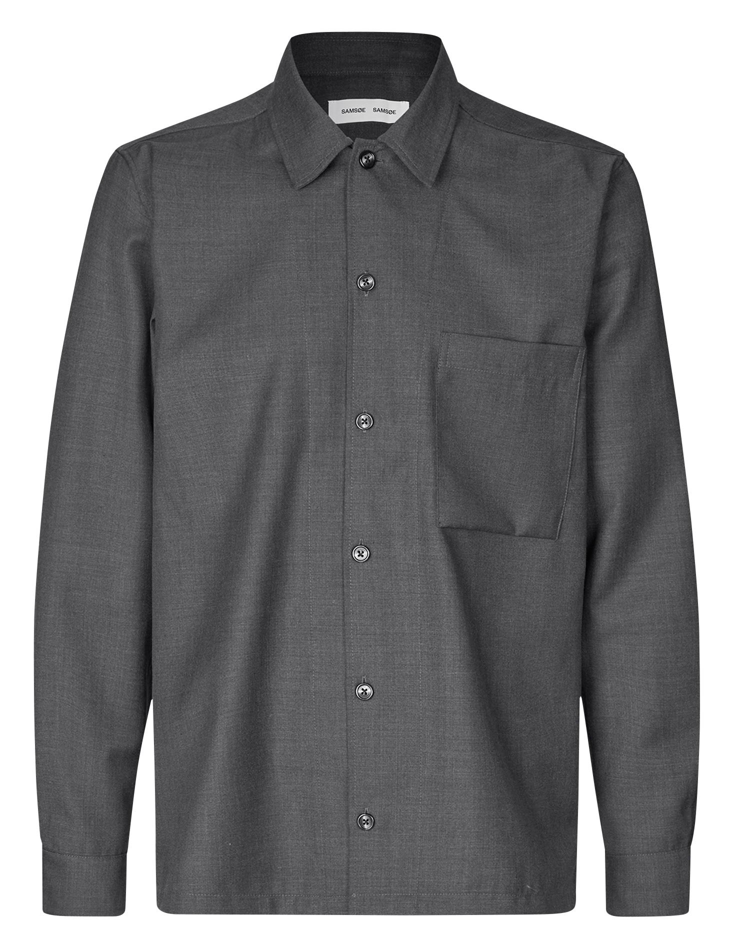 Surchemise droite en laine mélangée SAMSOE SAMSOE Argent