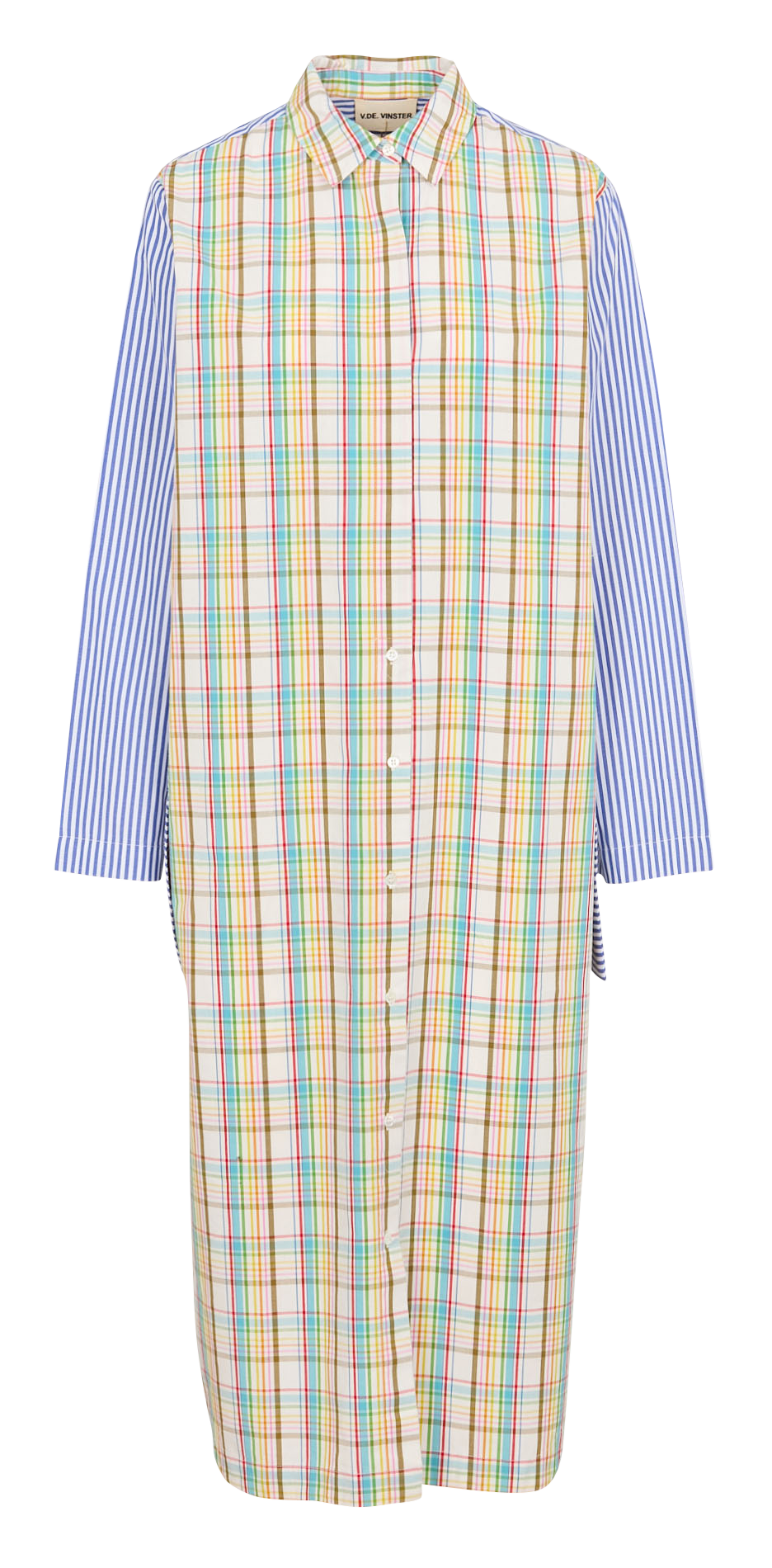 Patchwork long cotton dress V DE VINSTER Blue