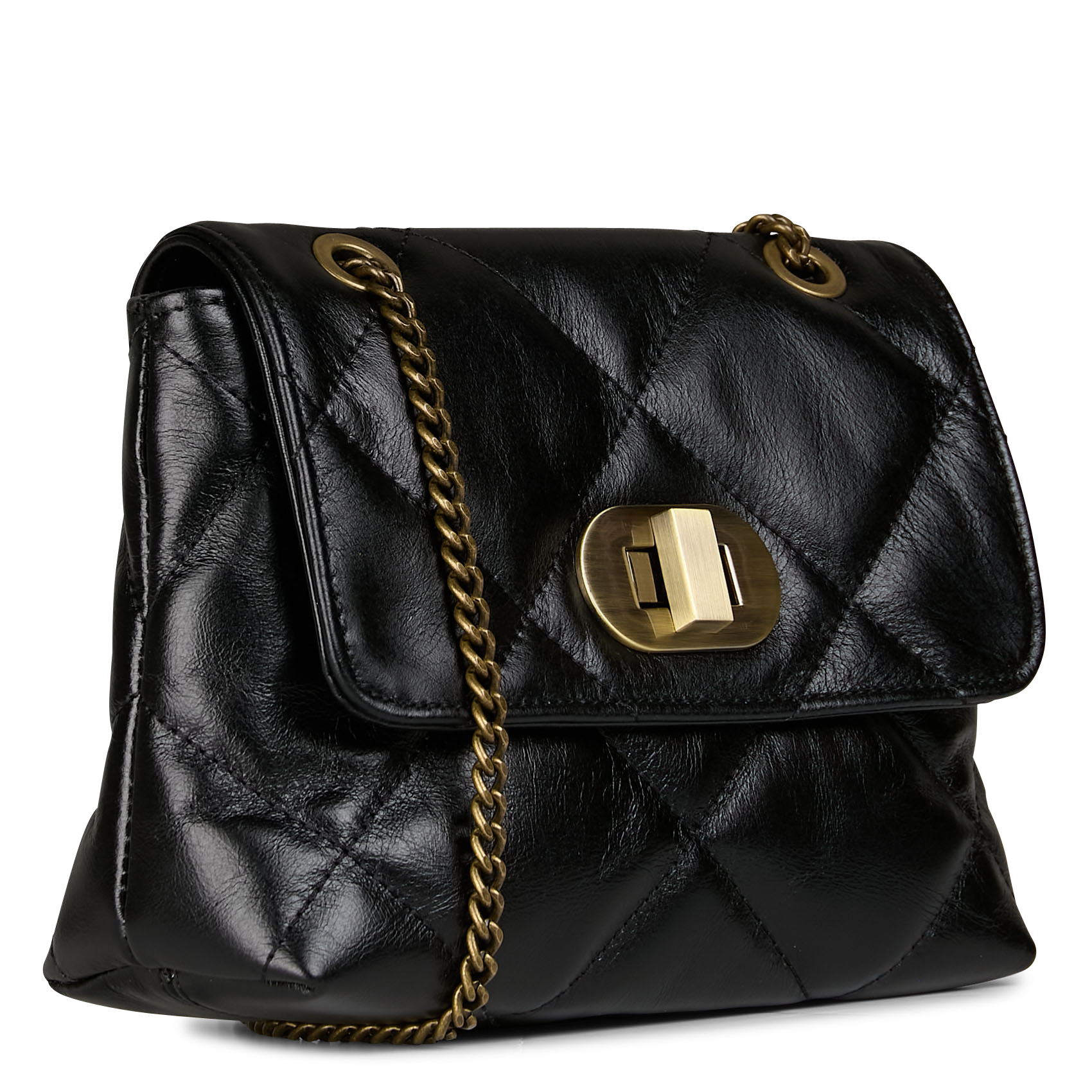 Sac bandoulière en cuir MAISON 123 Noir