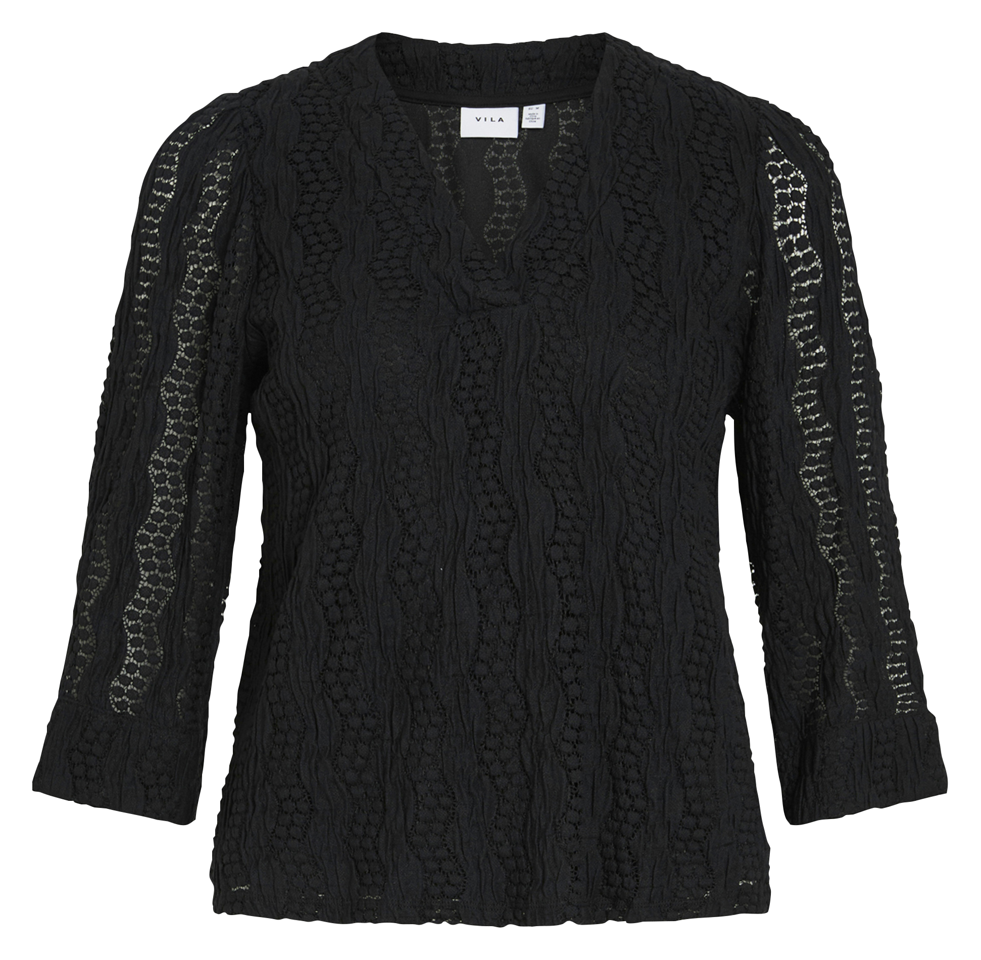Ribbed cotton-blend V-neck cardigan VILA Black