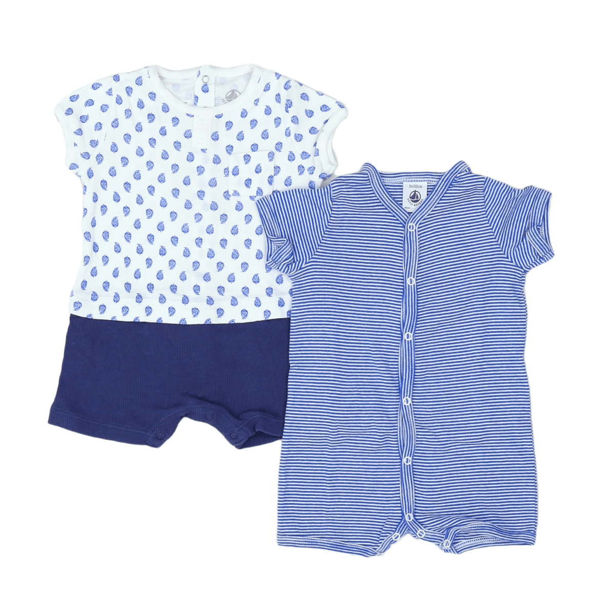 Blue baby outfit - 3 months PETIT BATEAU - Seconde Main Blue