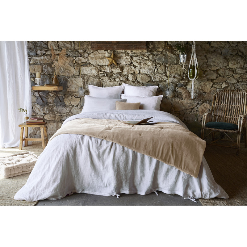Cotton gauze bedspread or end-of-bed throw Multicolored
