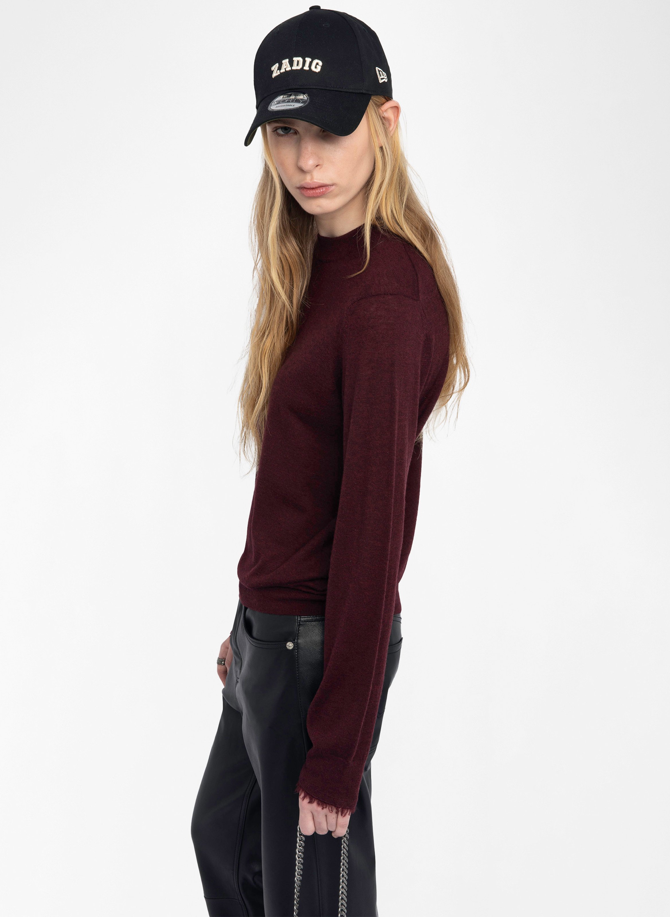 Pull col rond manches longues en cachemire ZADIG&VOLTAIRE Violet