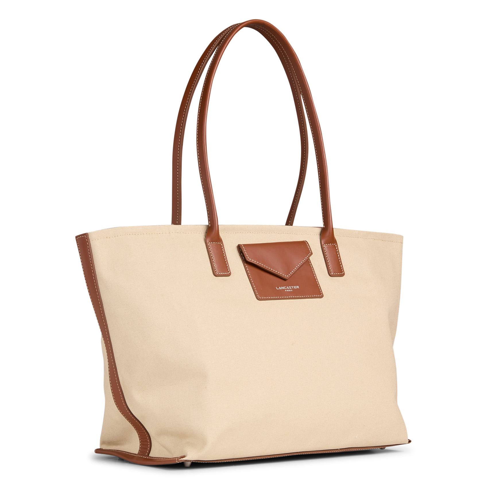Sac cabas en coton LANCASTER PARIS Marron