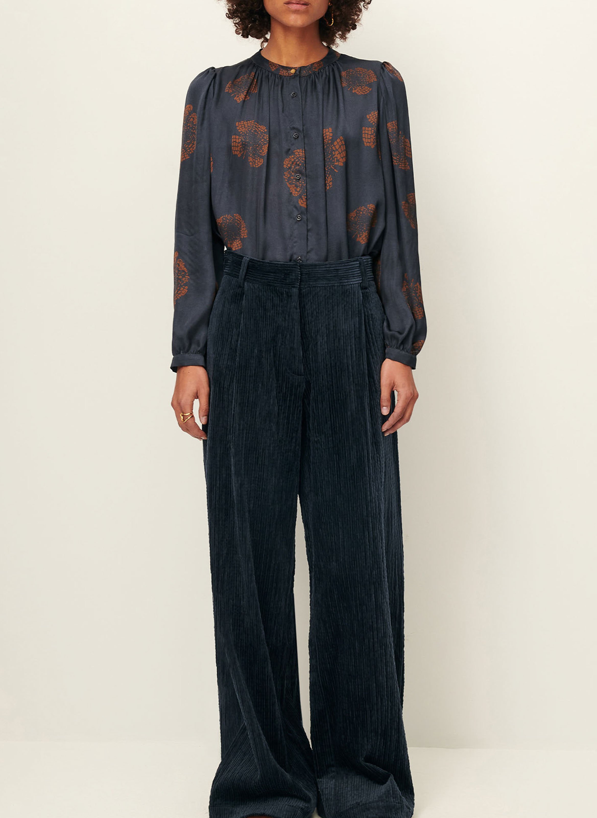 Loose-fit printed round-neck shirt SESSUN Multicolored