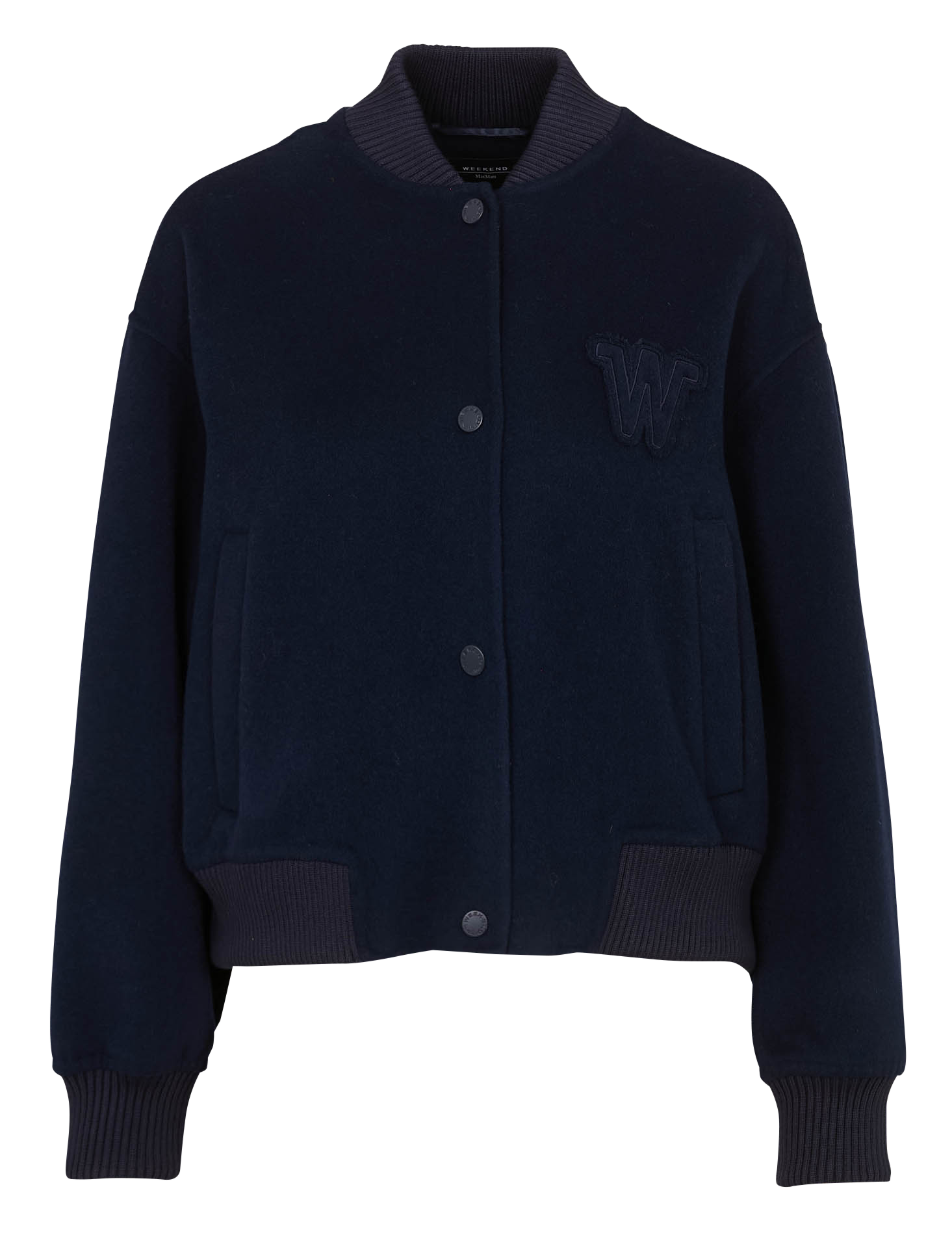 Veste col teddy en laine mélangée MAX MARA WEEK END Bleu