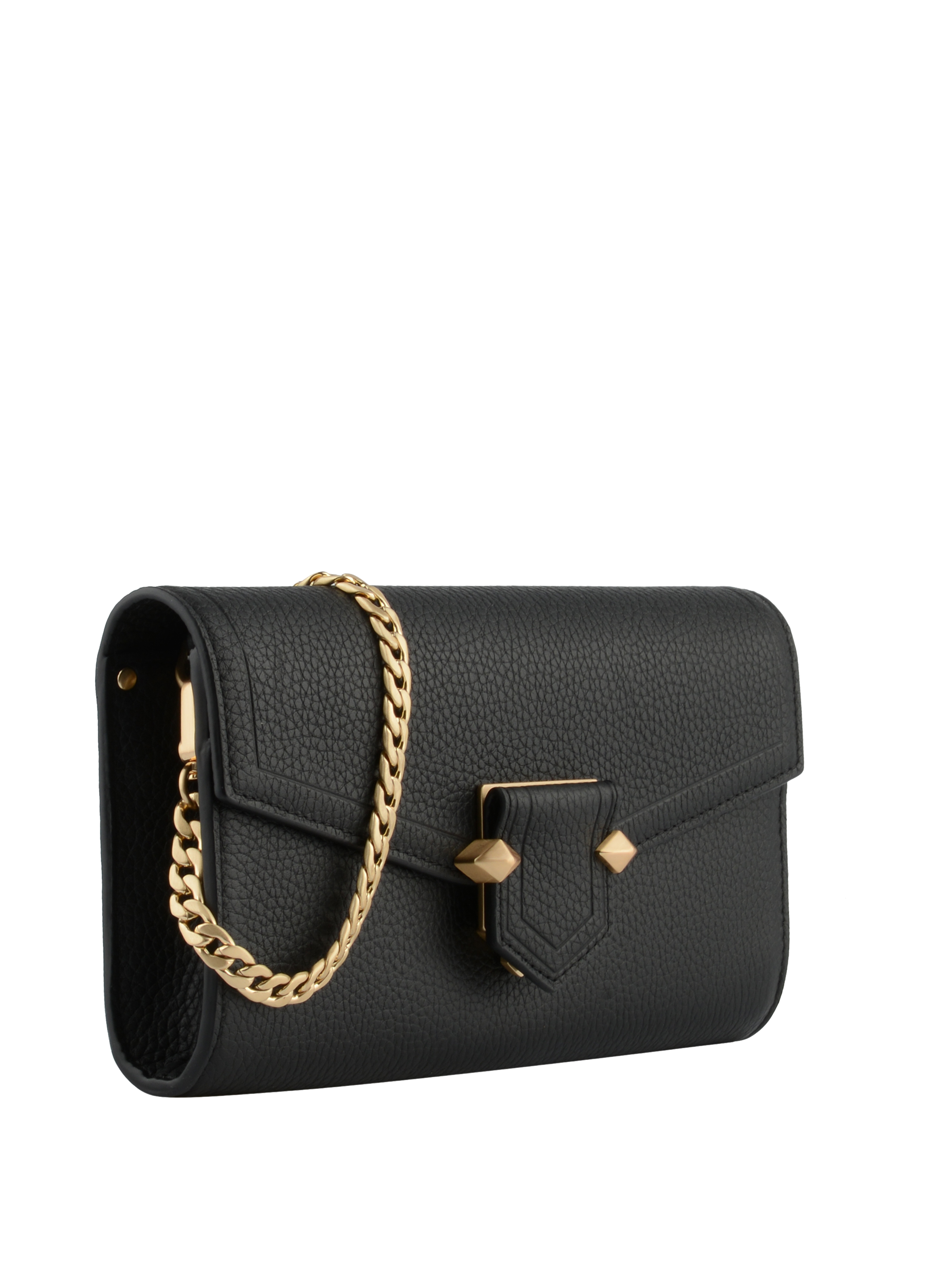 Clutch - cowhide leather POURCHET Black