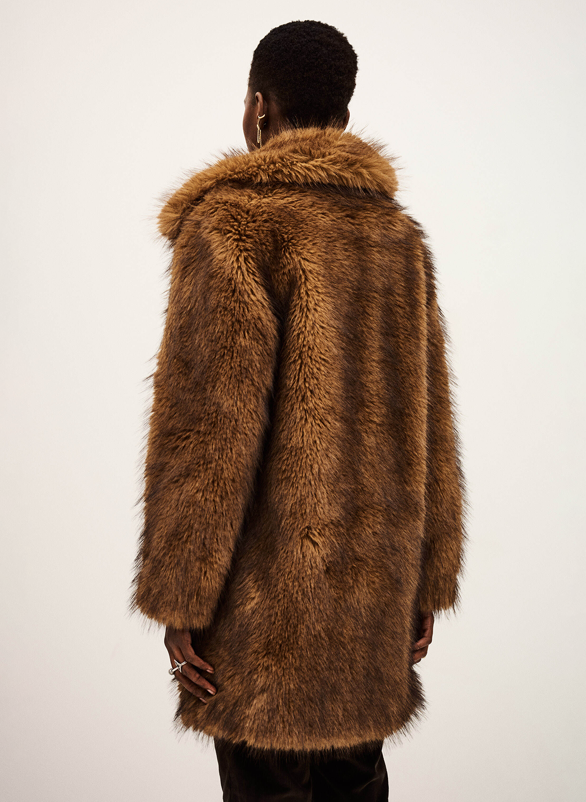 Rechte jas van imitatiebont BA&SH Beige