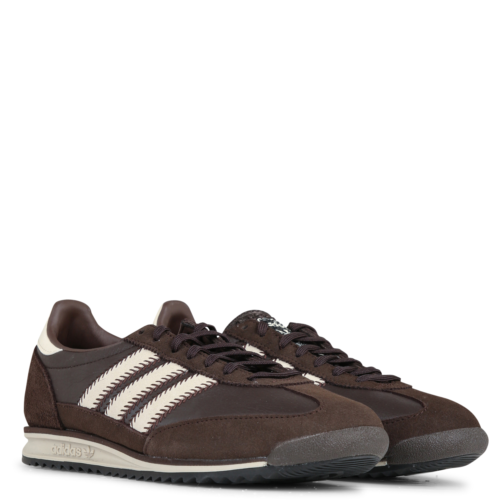 Baskets basses à lacets en cuir  ADIDAS Marron