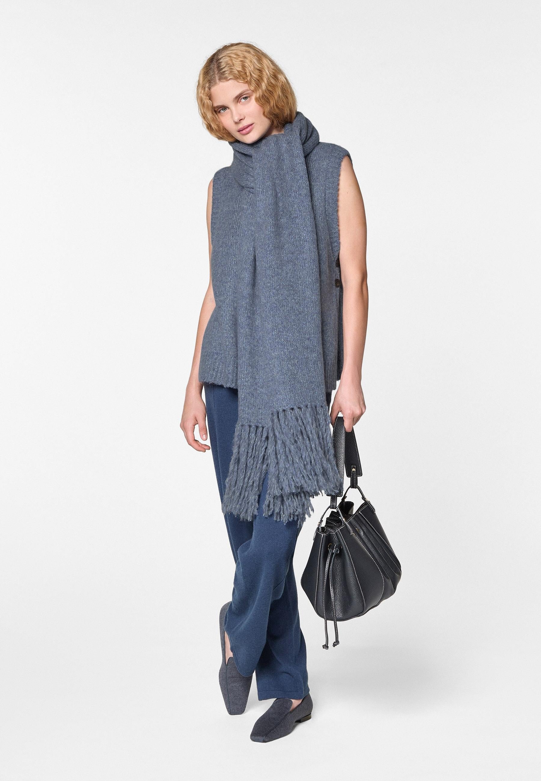 Long chunky knit scarf RODIER Blue
