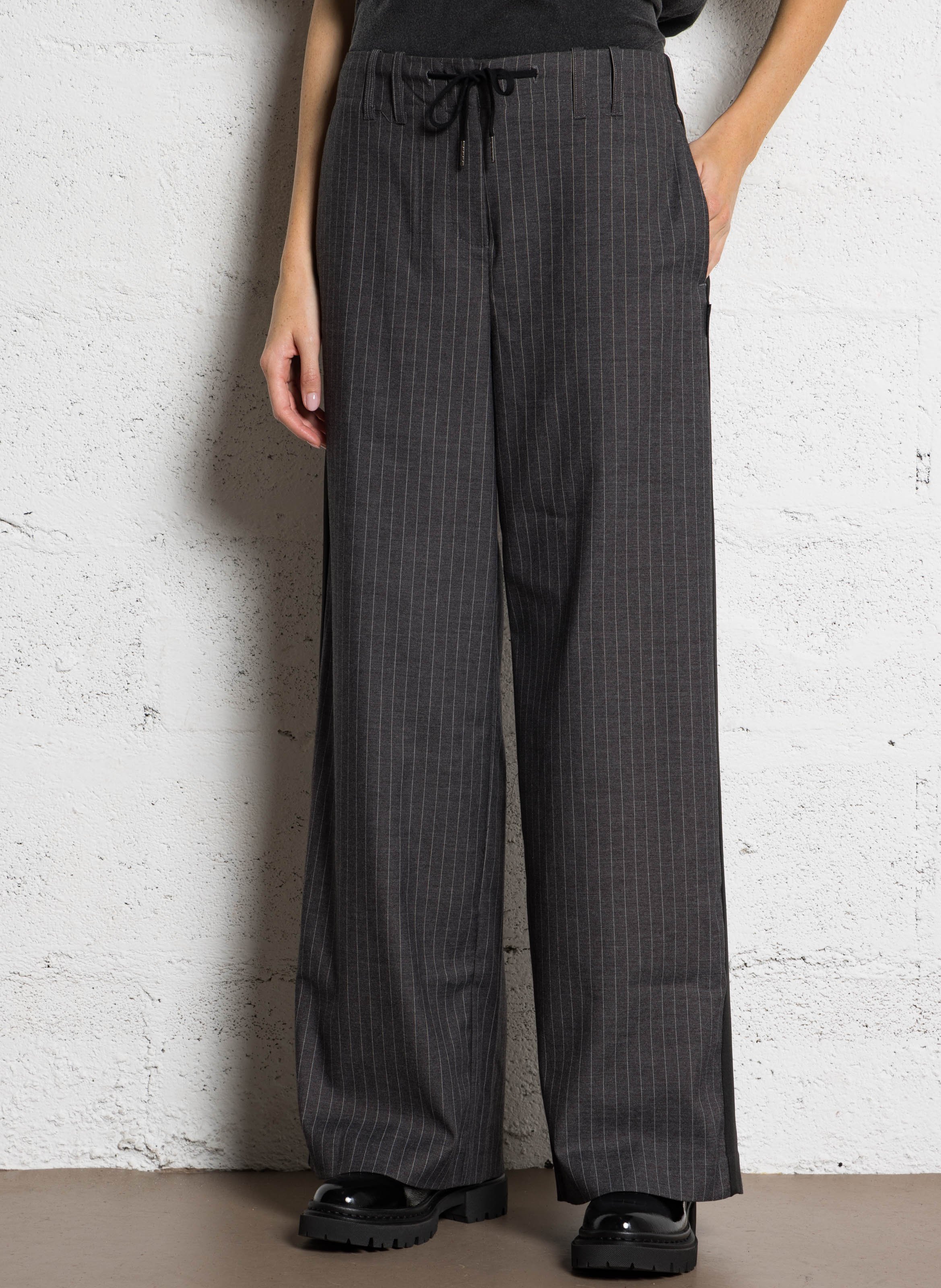 Pantalon large à rayures LE TEMPS DES CERISES Gris