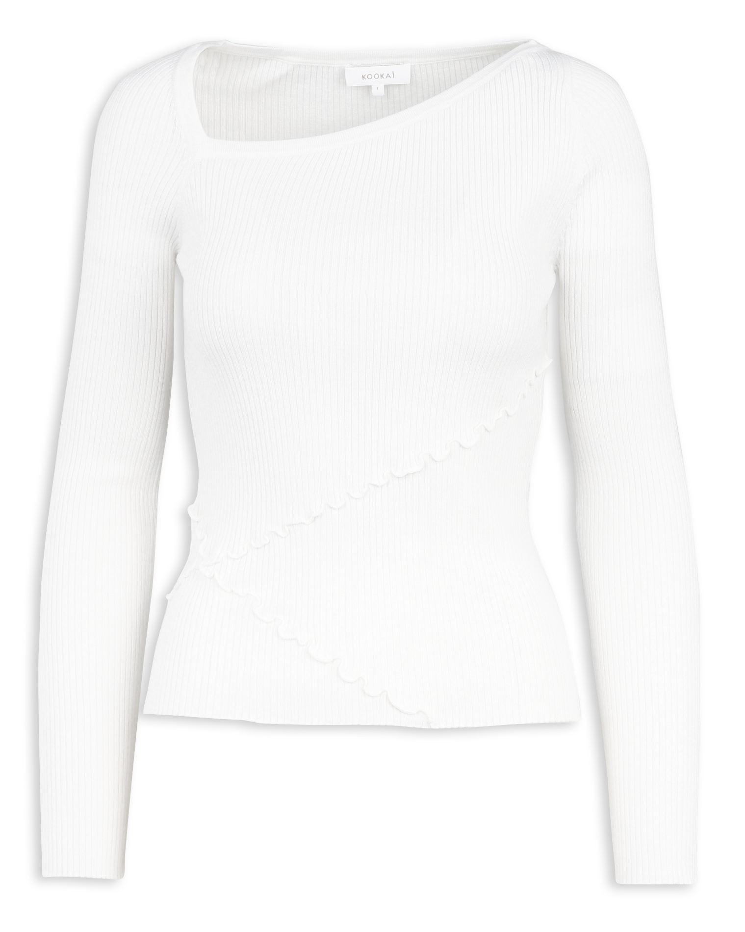 Pullover mit asymmetrischem Kragen KOOKAI Weiss