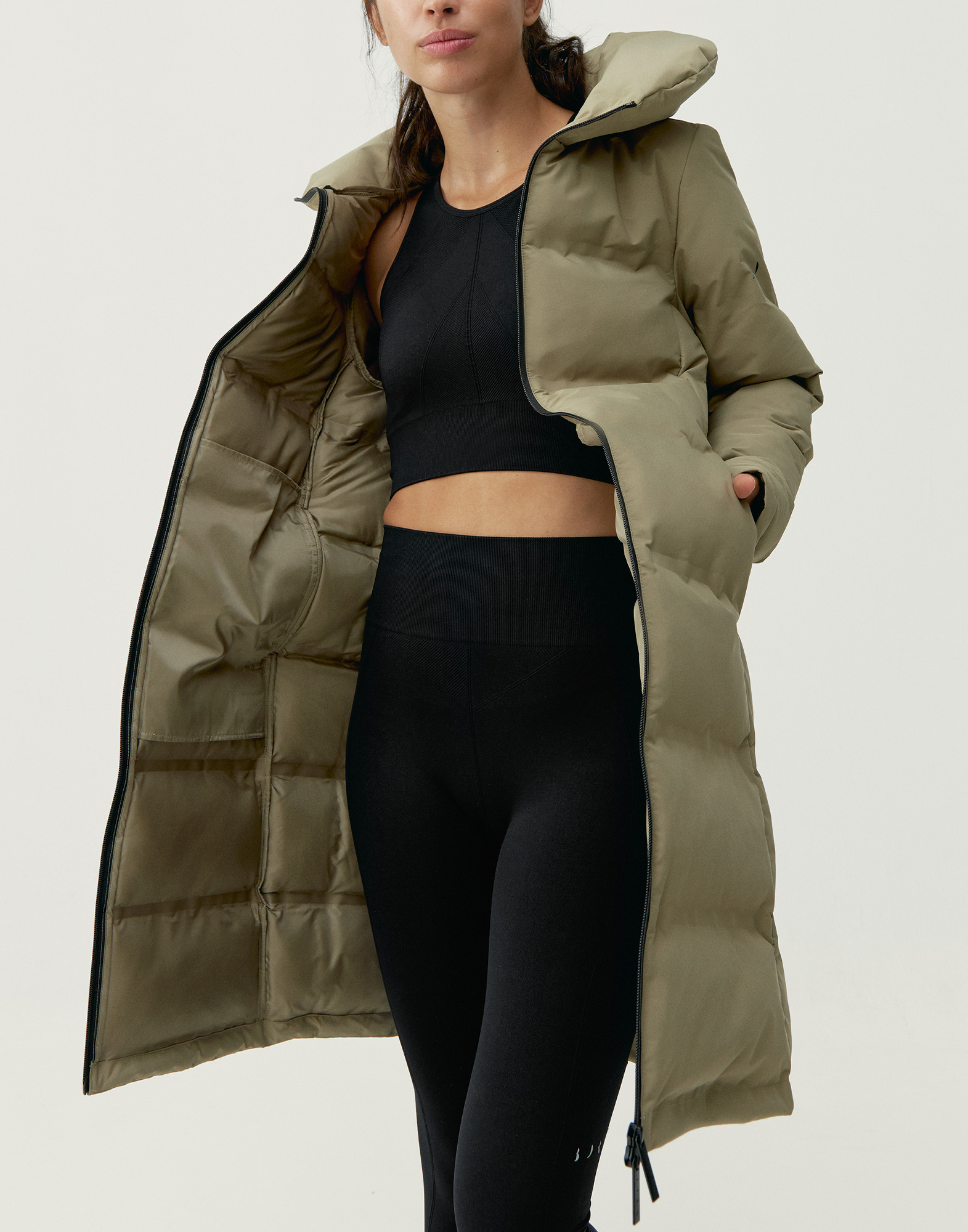 Padded waterproof winter coat BORN LIVING YOGA Brown