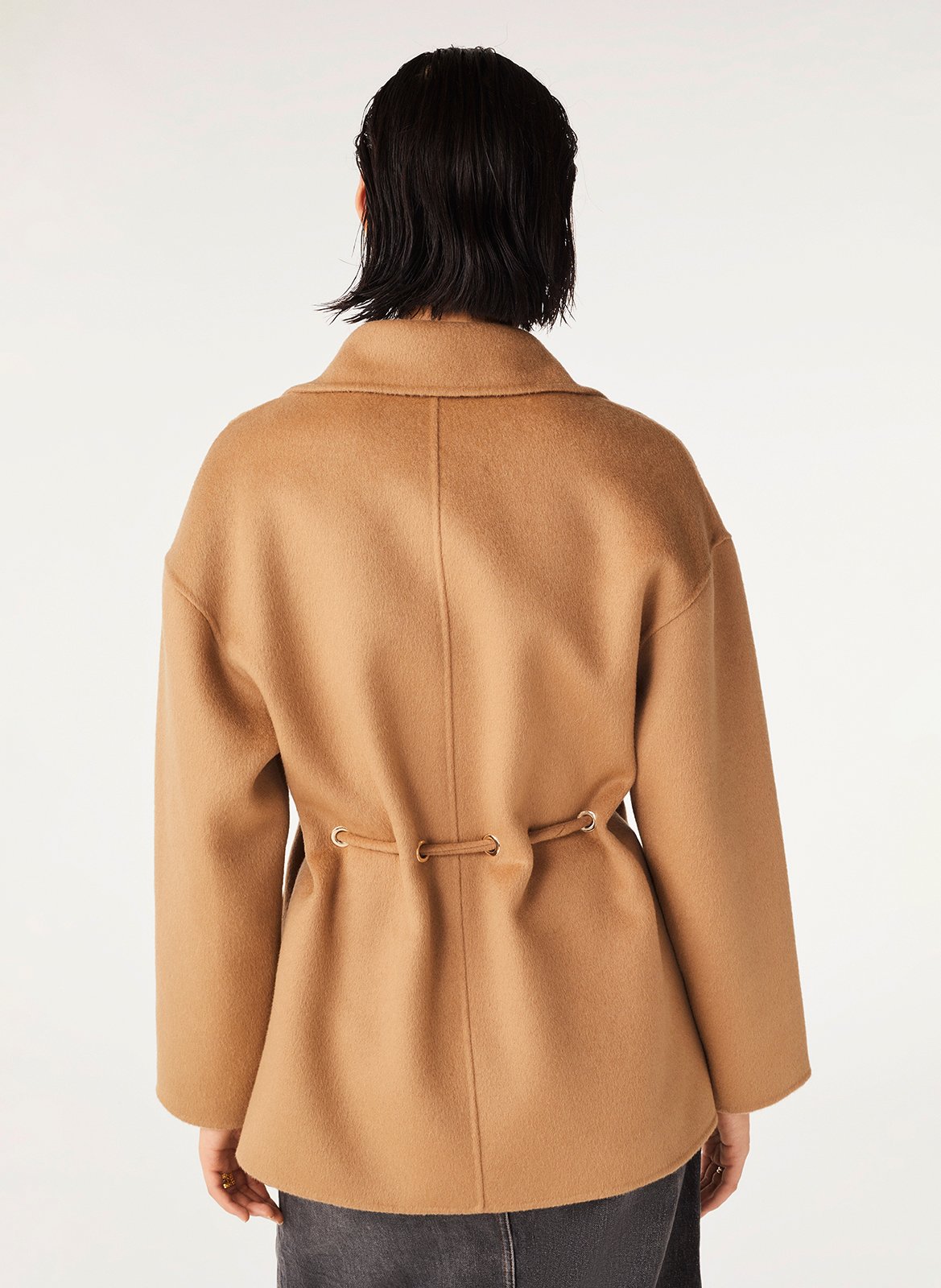 Loose-fit wool-blend coat with classic collar BA&amp;SH Brown