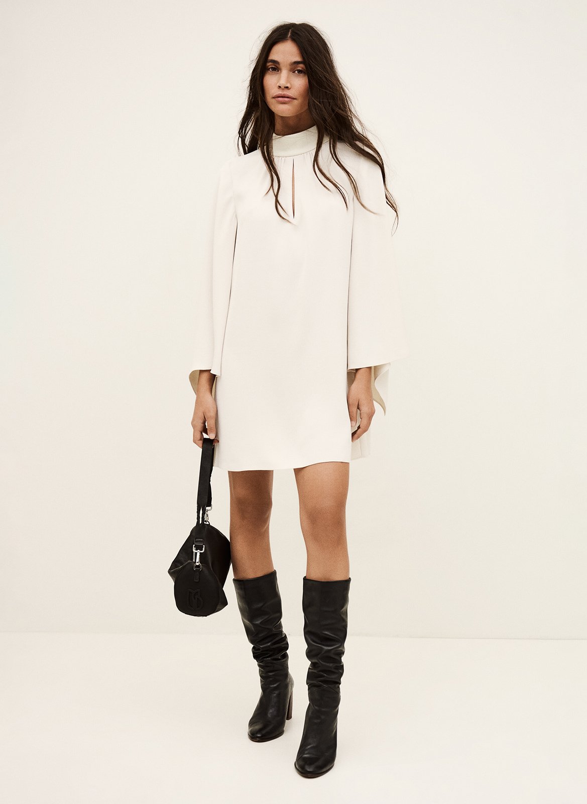 Robe courte col montant  BA&SH Beige