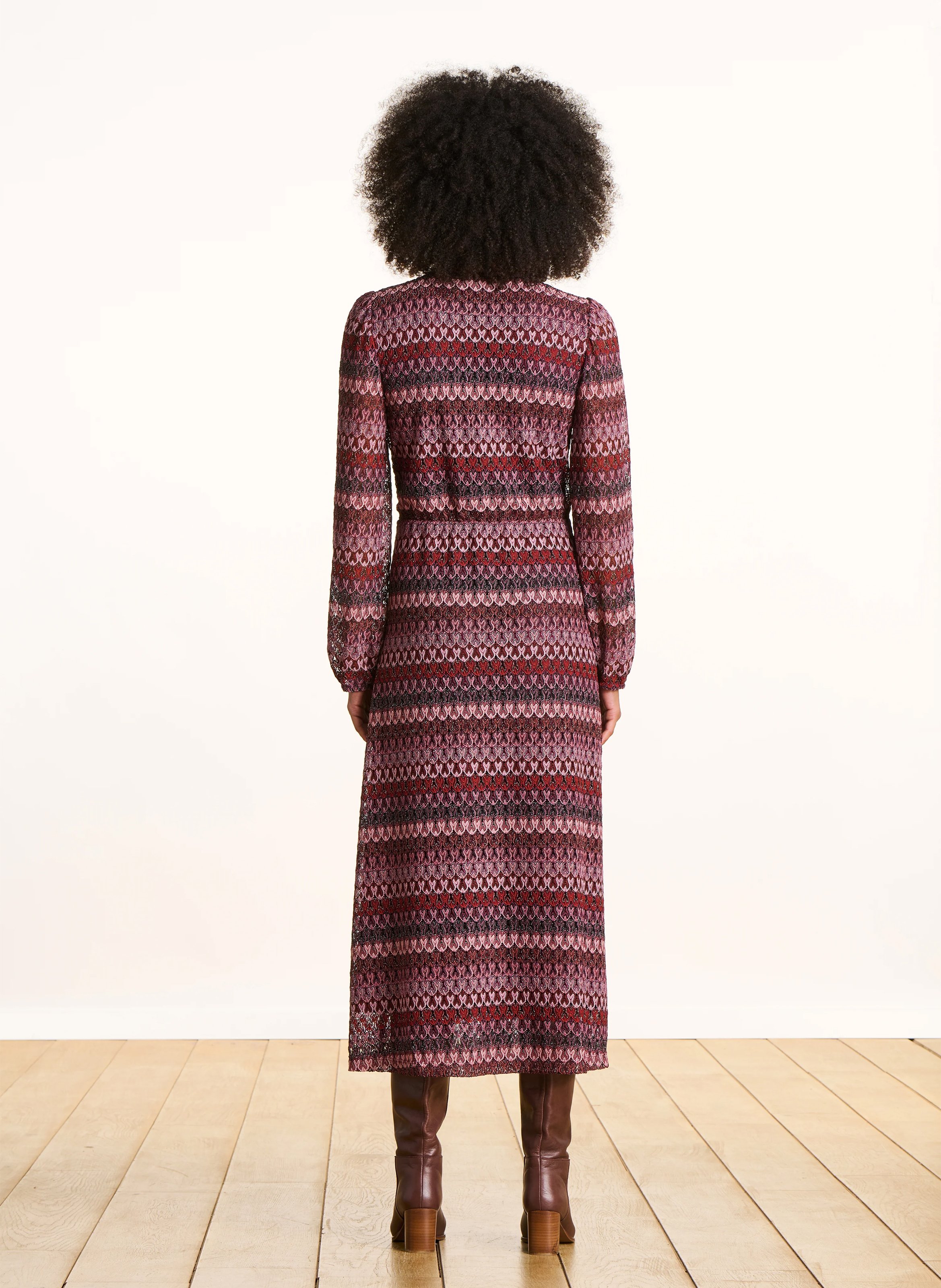 Langes Häkelkleid Rot