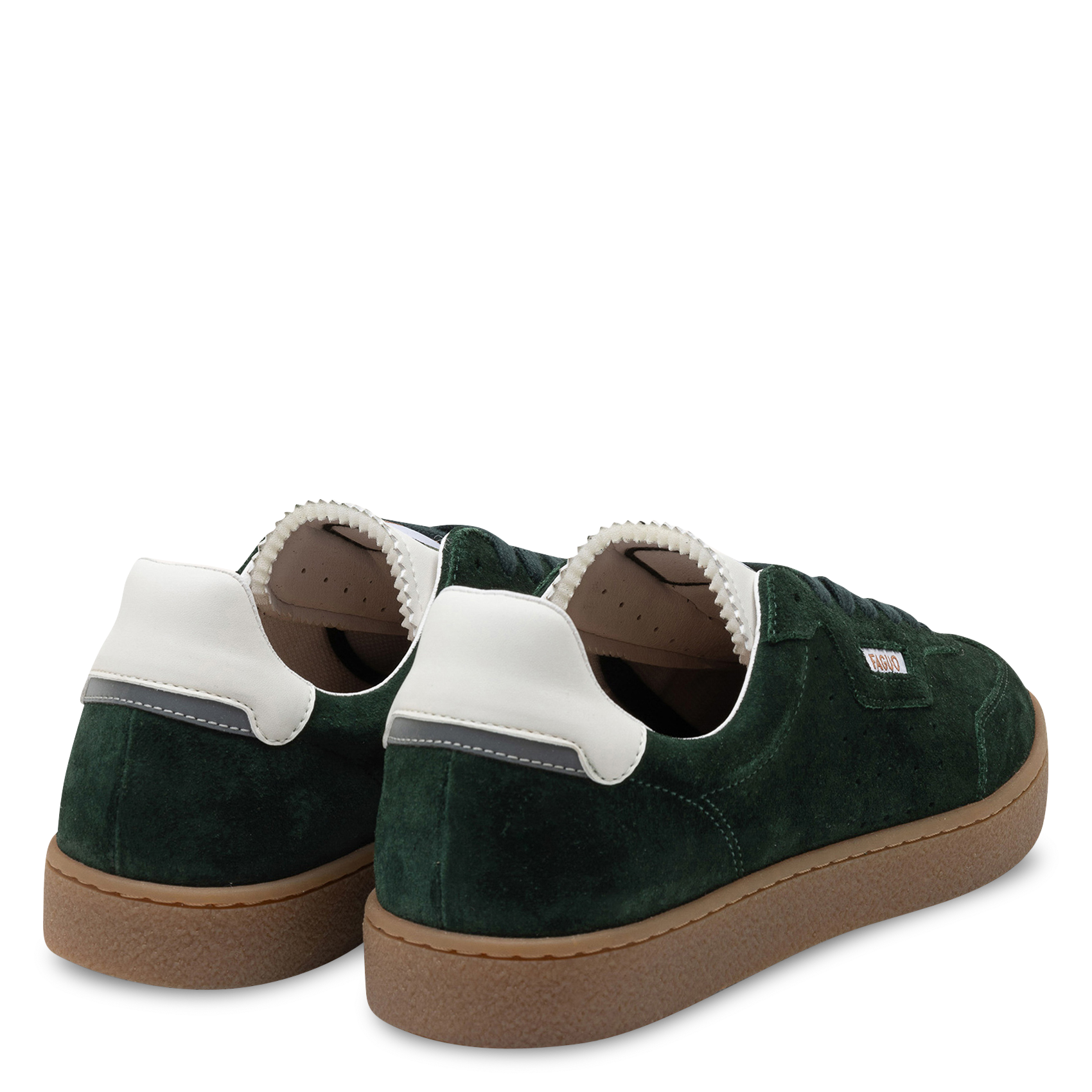 Lage baskets van leermix FAGUO Grijs