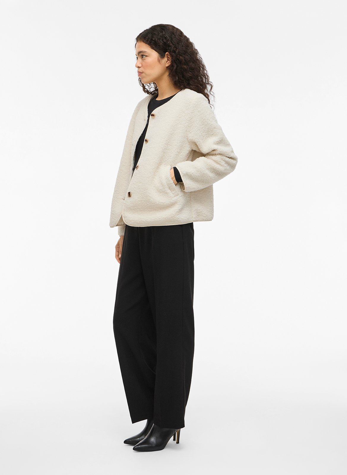 Round-neck jacket VILA Beige