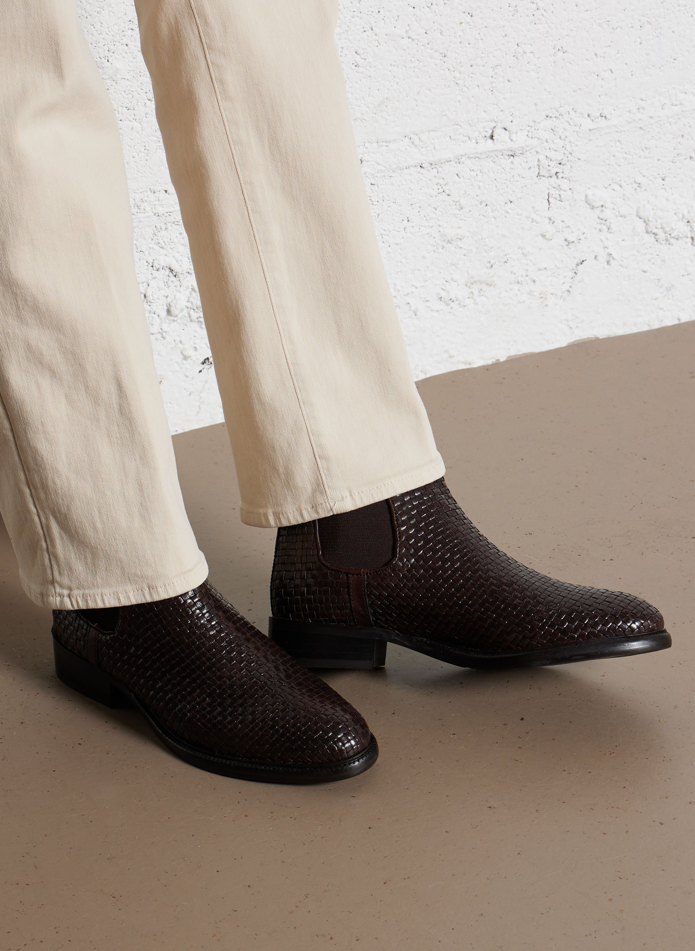 Bottines en cuir tressées JB MARTIN Marron