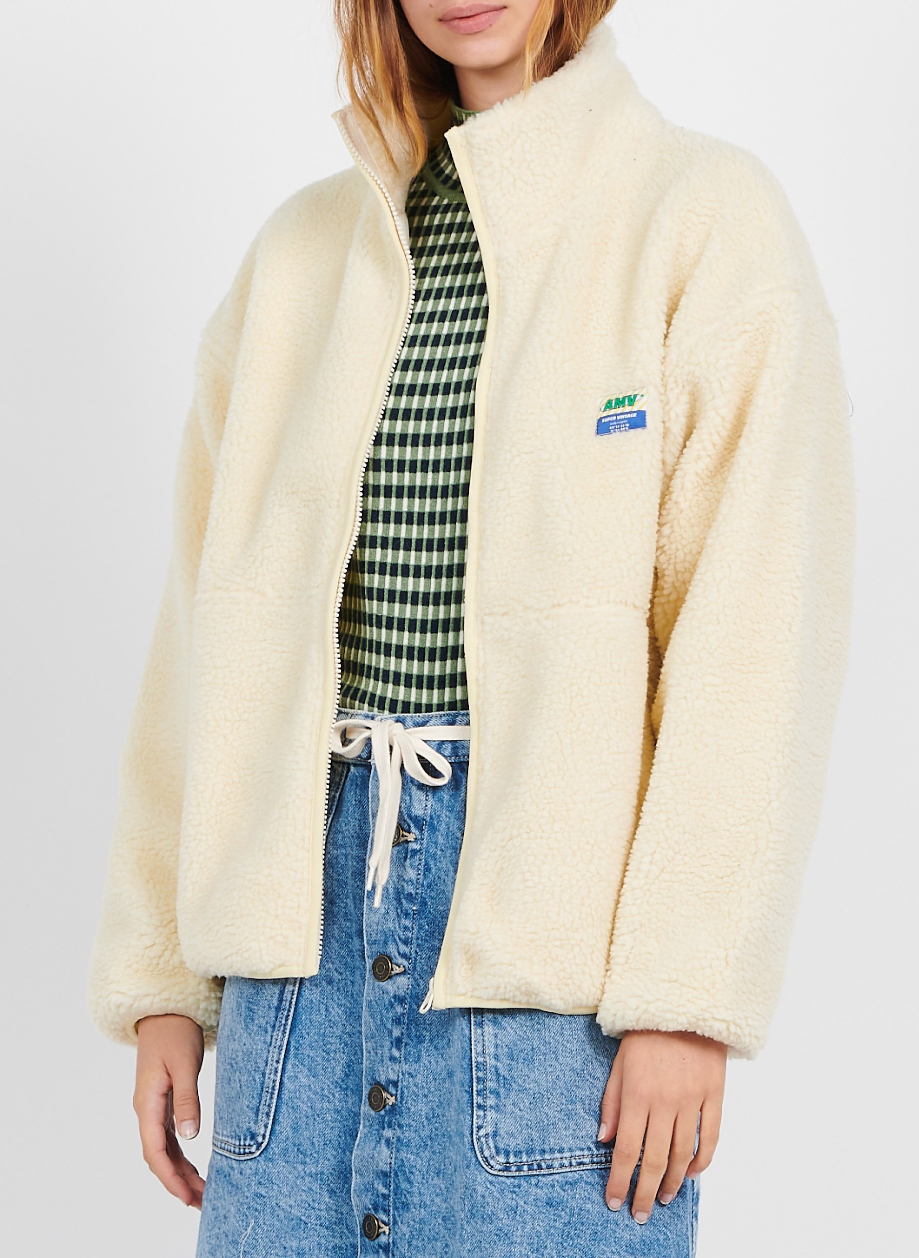 Fleecejacke mit Reißverschluss AMERICAN VINTAGE Beige