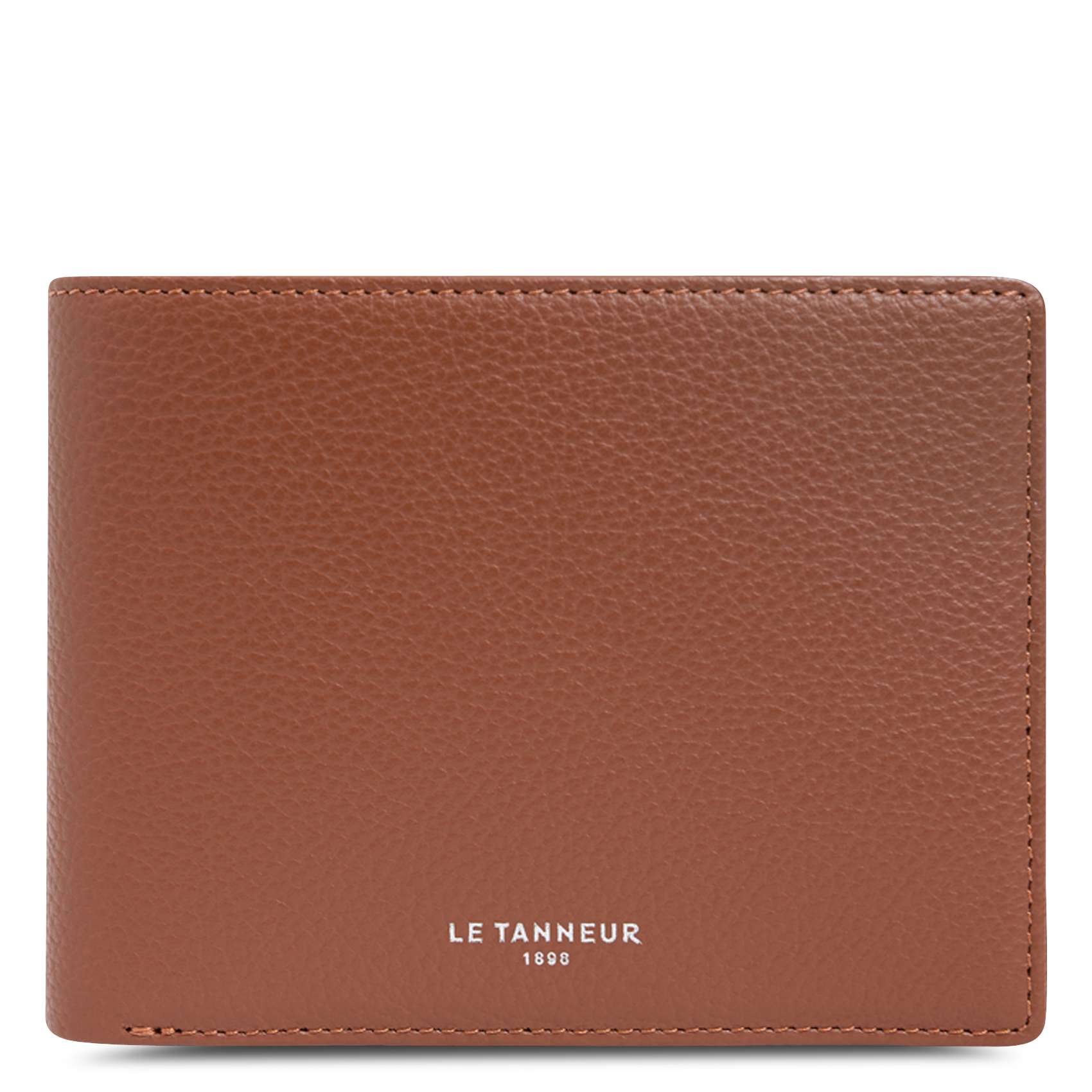 Horizontale portemonnee met twee vakken van korrelig leer LE TANNEUR