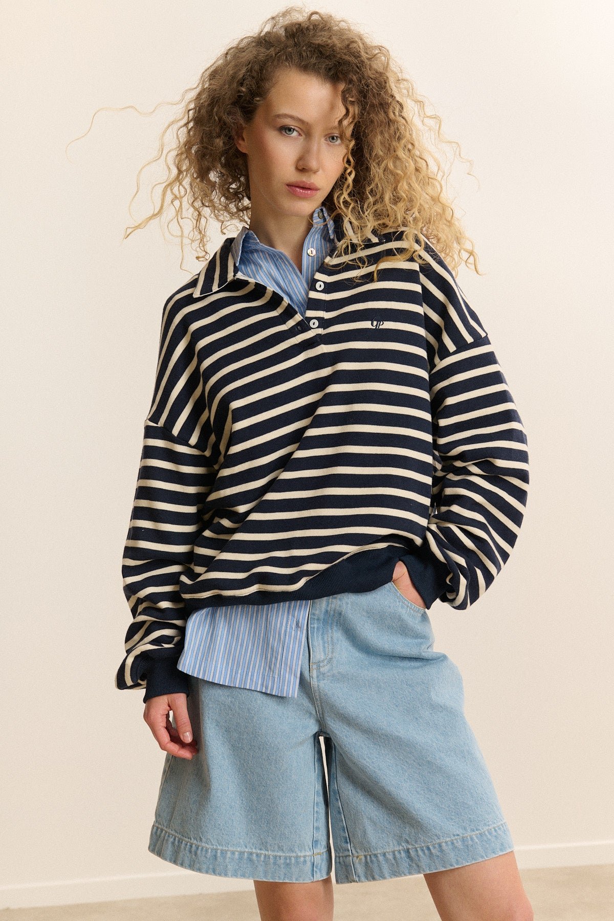 Long-sleeve striped sweatshirt GARANCE PARIS Blue