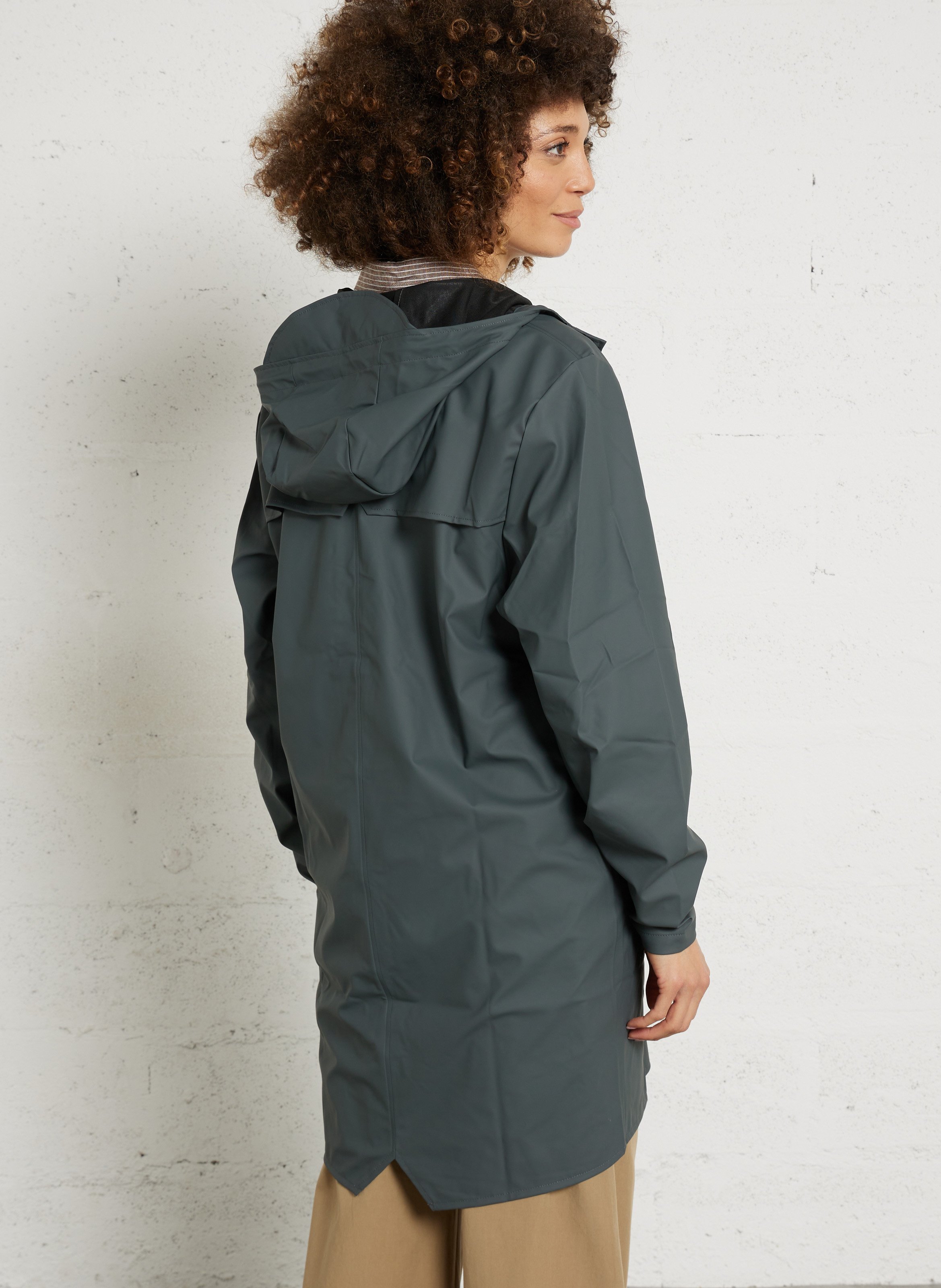 Hooded waterproof windbreaker RAINS Grey