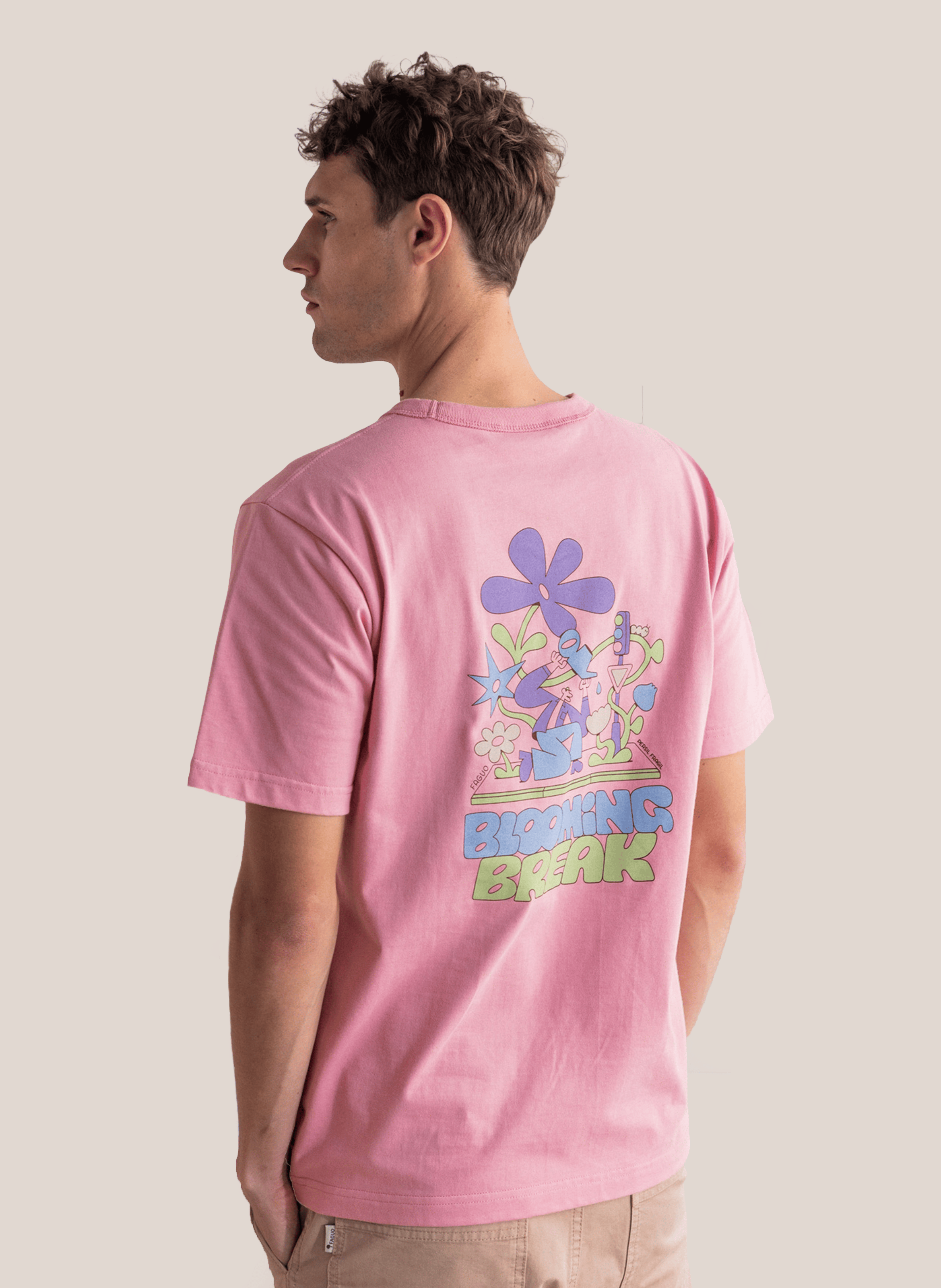 Tee-shirt oversize en coton et coton recyclé FAGUO Rose