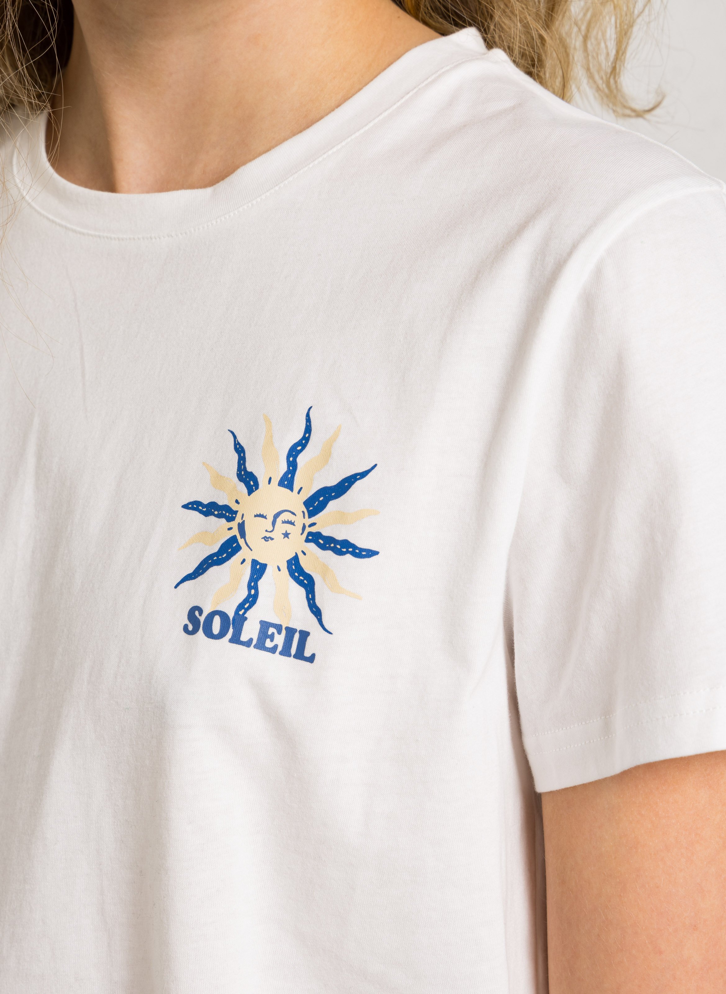 Recht T-shirt met ronde hals en zeefdruk LA PETITE ETOILE Beige