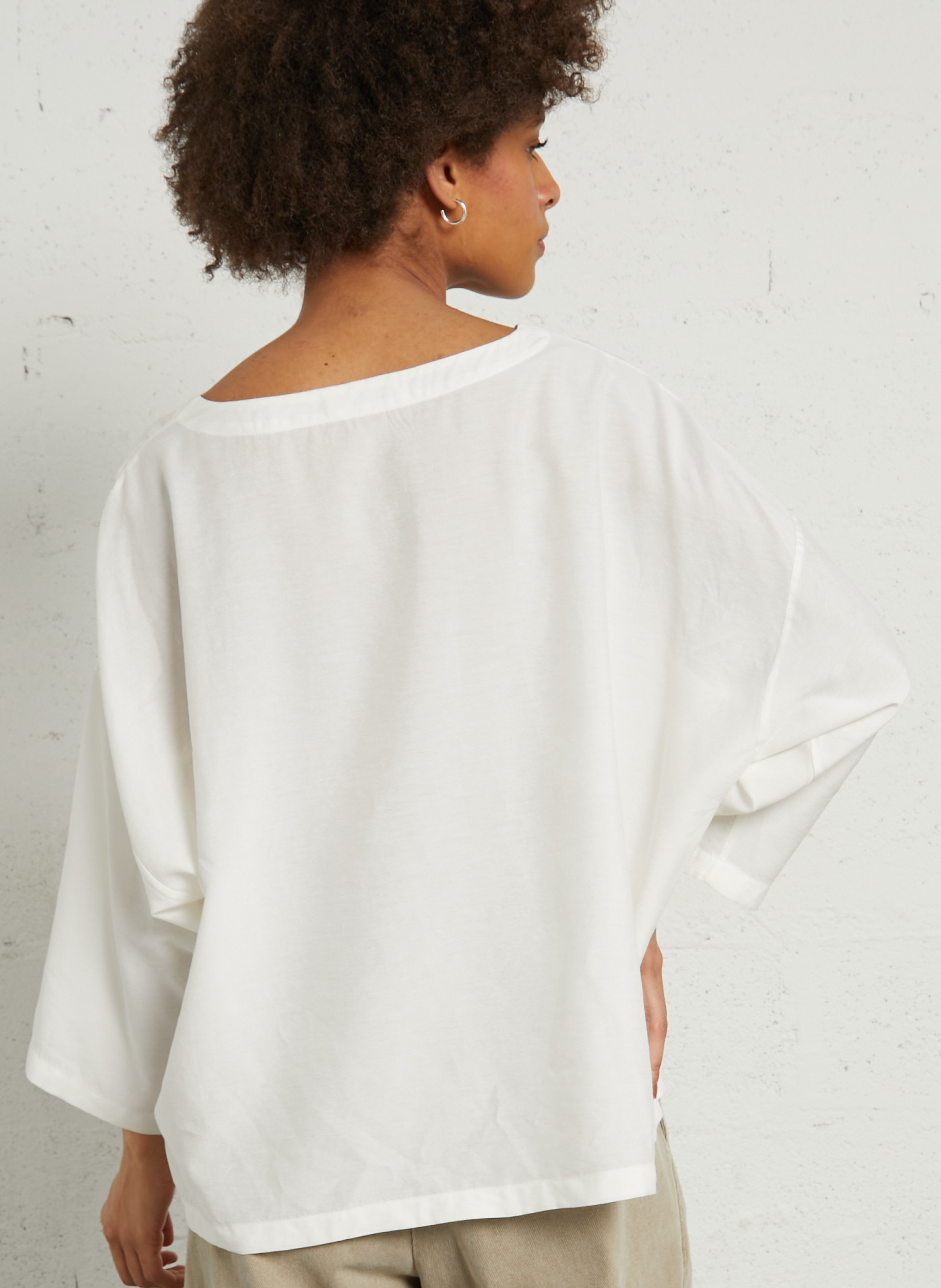 Oversized round-neck top MASSCOB White