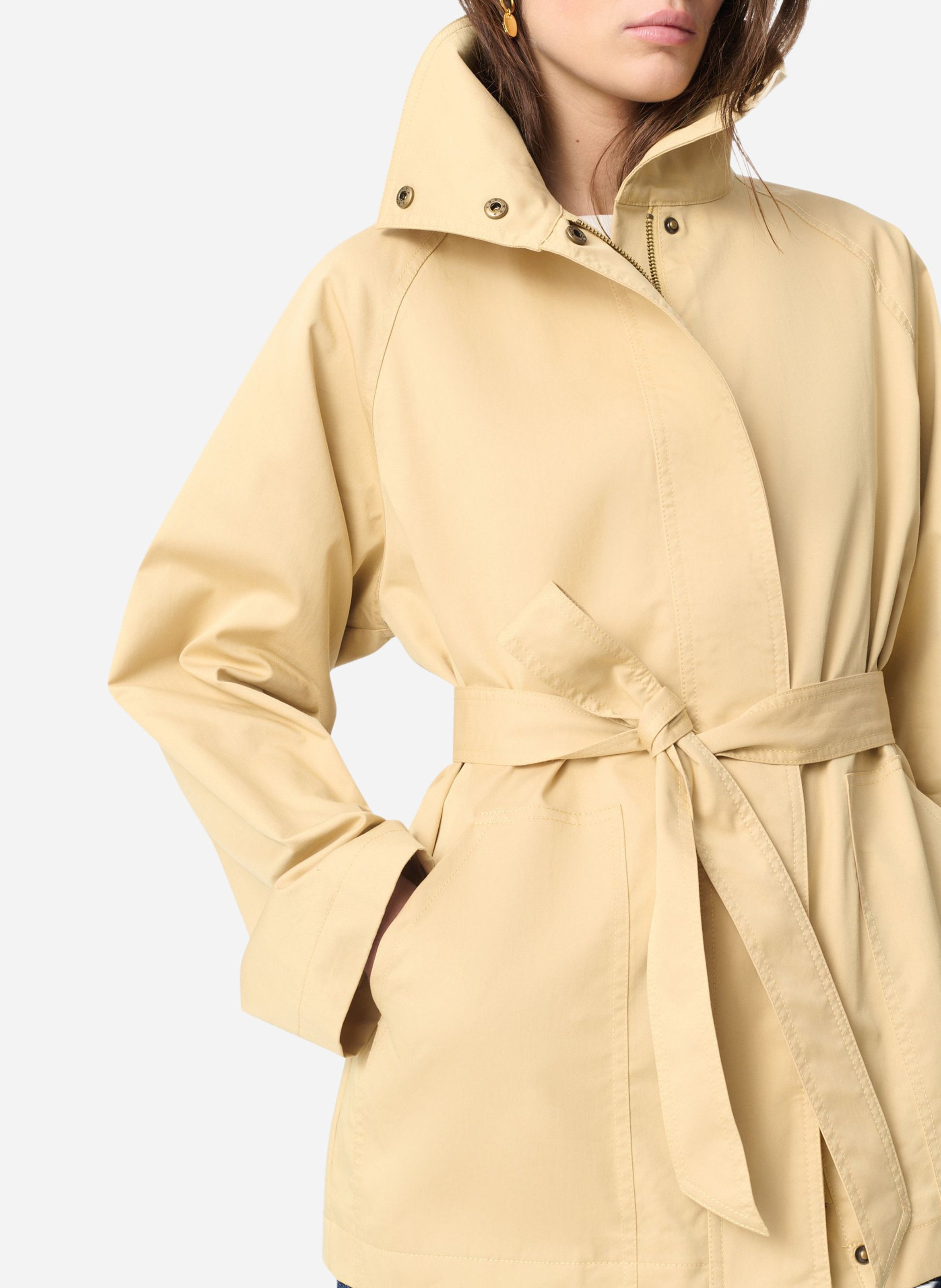Chaqueta de mezcla de algodón con cuello alto VANESSA BRUNO Beige