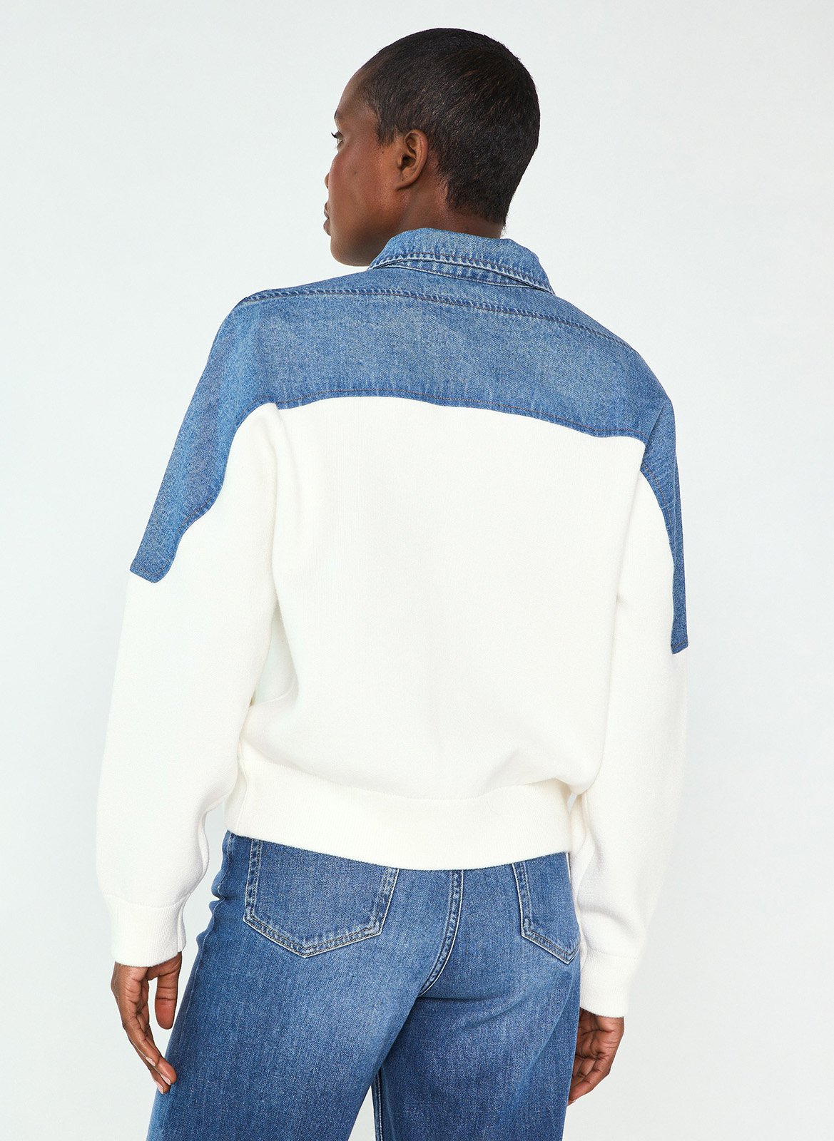 Vest met klassieke kraag en dubbele stof MAISON 123 Wit