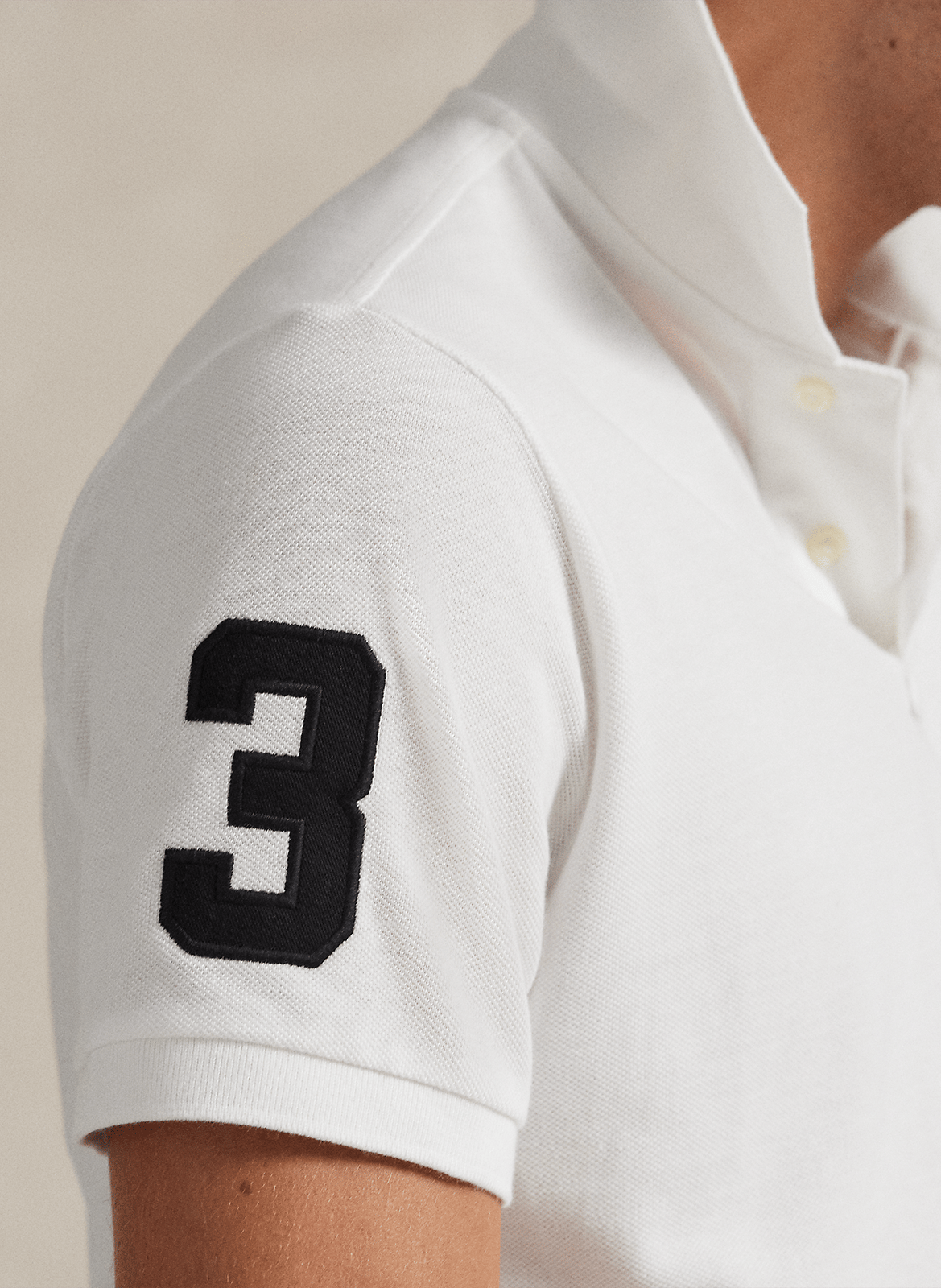 Polo slim brodé en coton POLO RALPH LAUREN Blanc