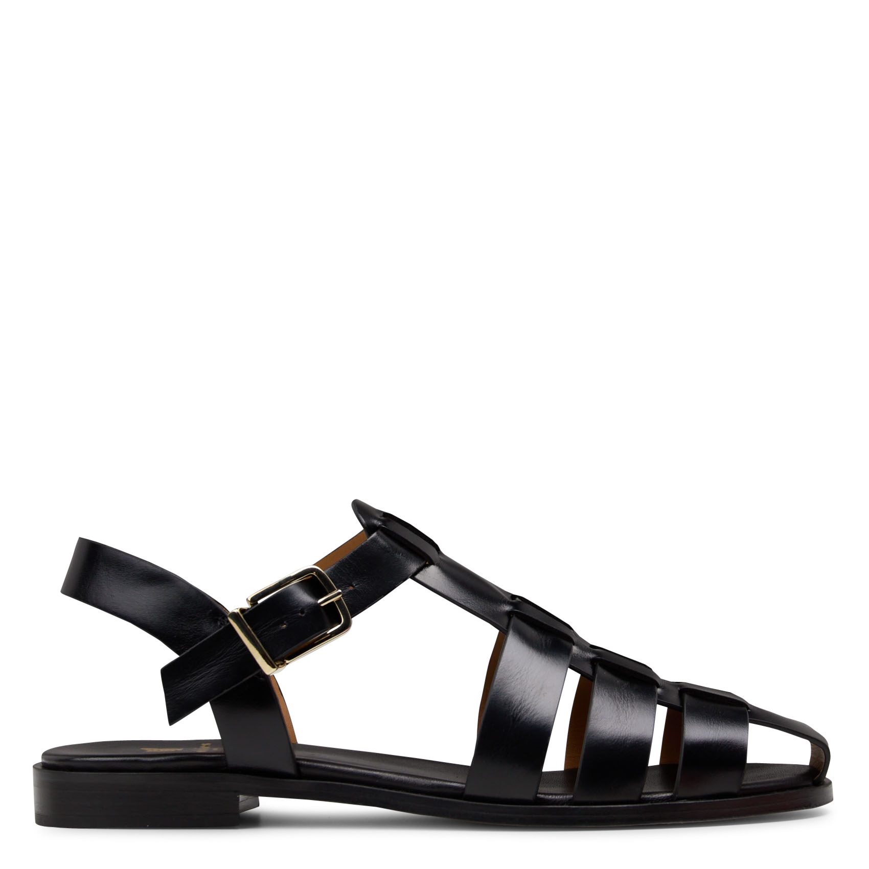 Sandales plates en cuir BOBBIES Noir