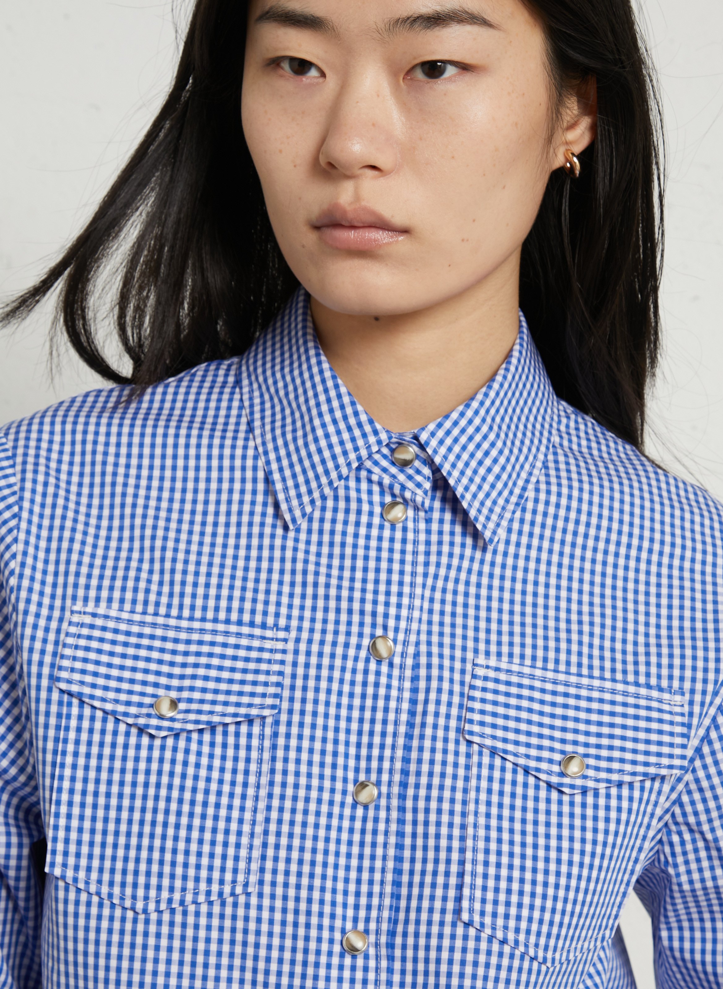 Straight striped cotton shirt SUZIE WINKLE Blue