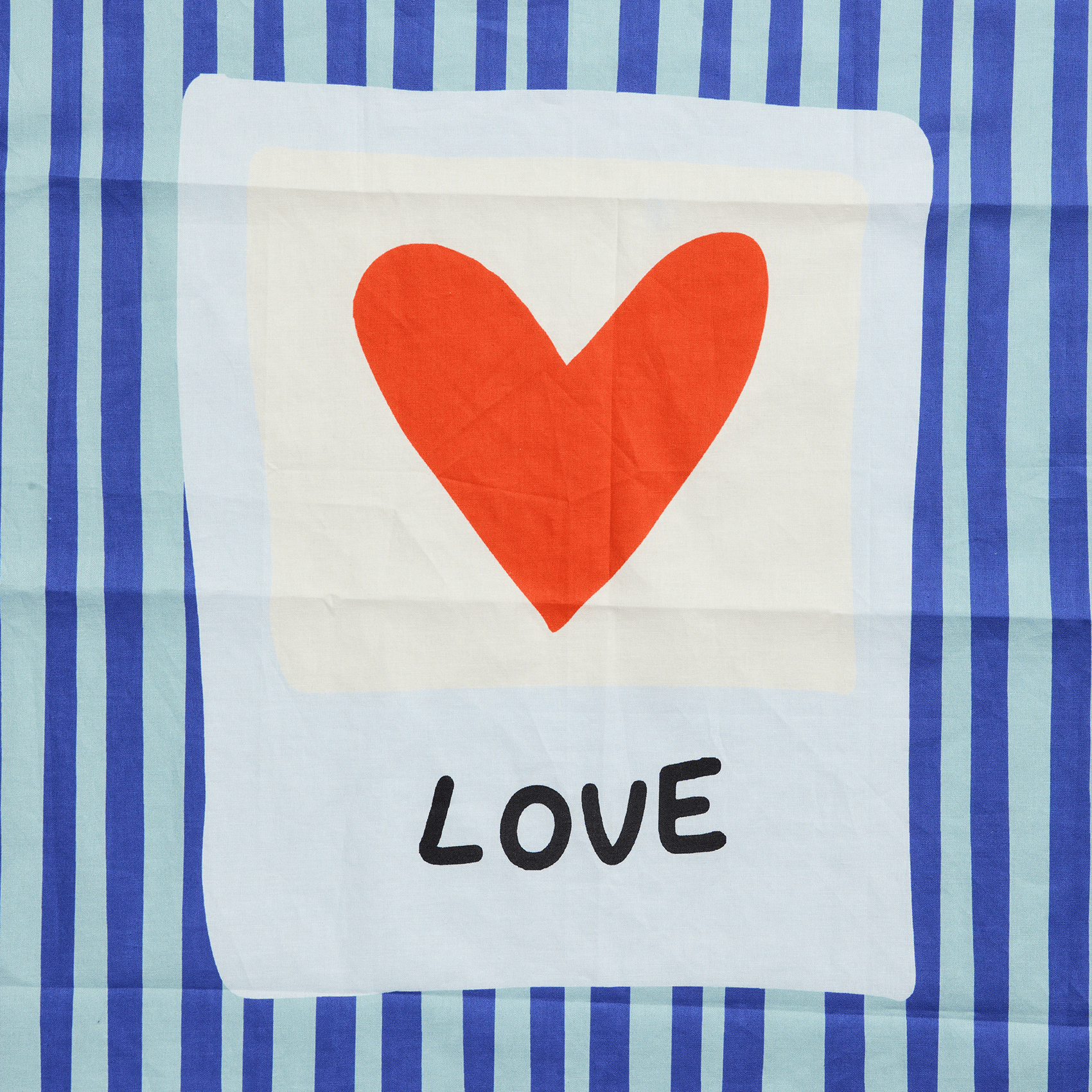 Bio katoenen sjaal met print PIECES Blauw