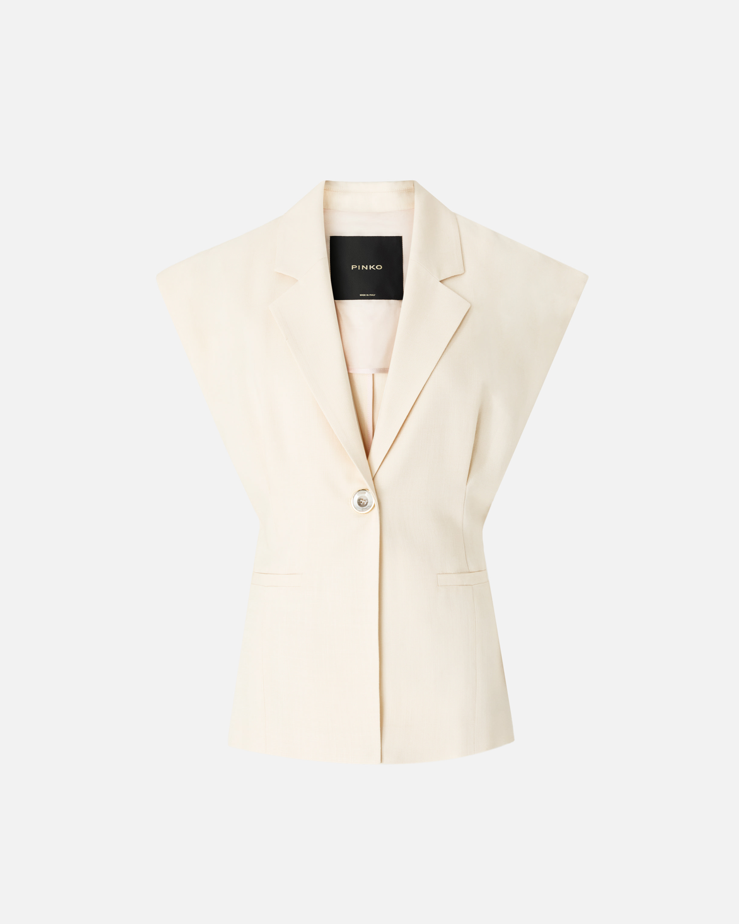 Veste sans manches effet rustique PINKO Beige